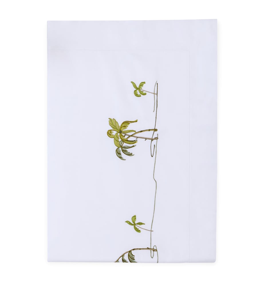 Loretta Caponi Garden of Eden Super King Flat Sheet (270cm x 300cm) White Image 1