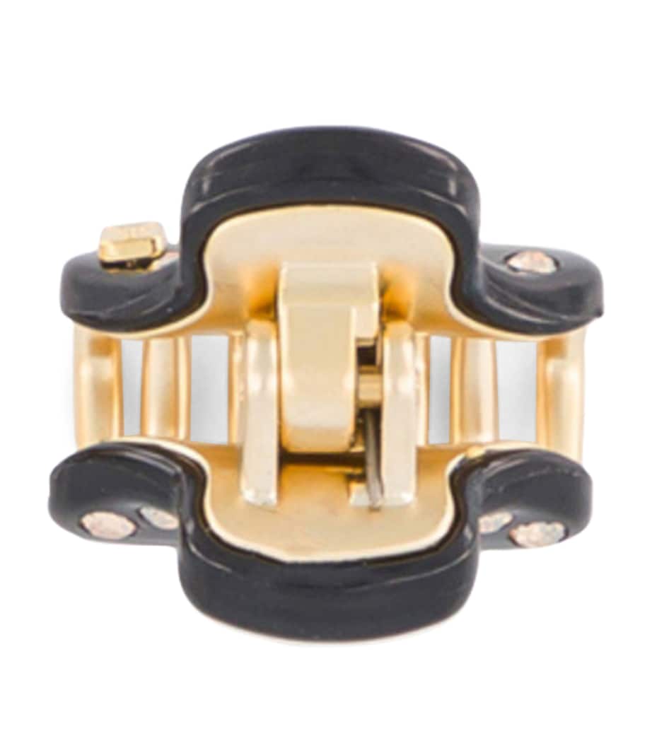 Alexandre de Paris Gold-Plated Mini Claw Hair Clip Noir B/or Image 3