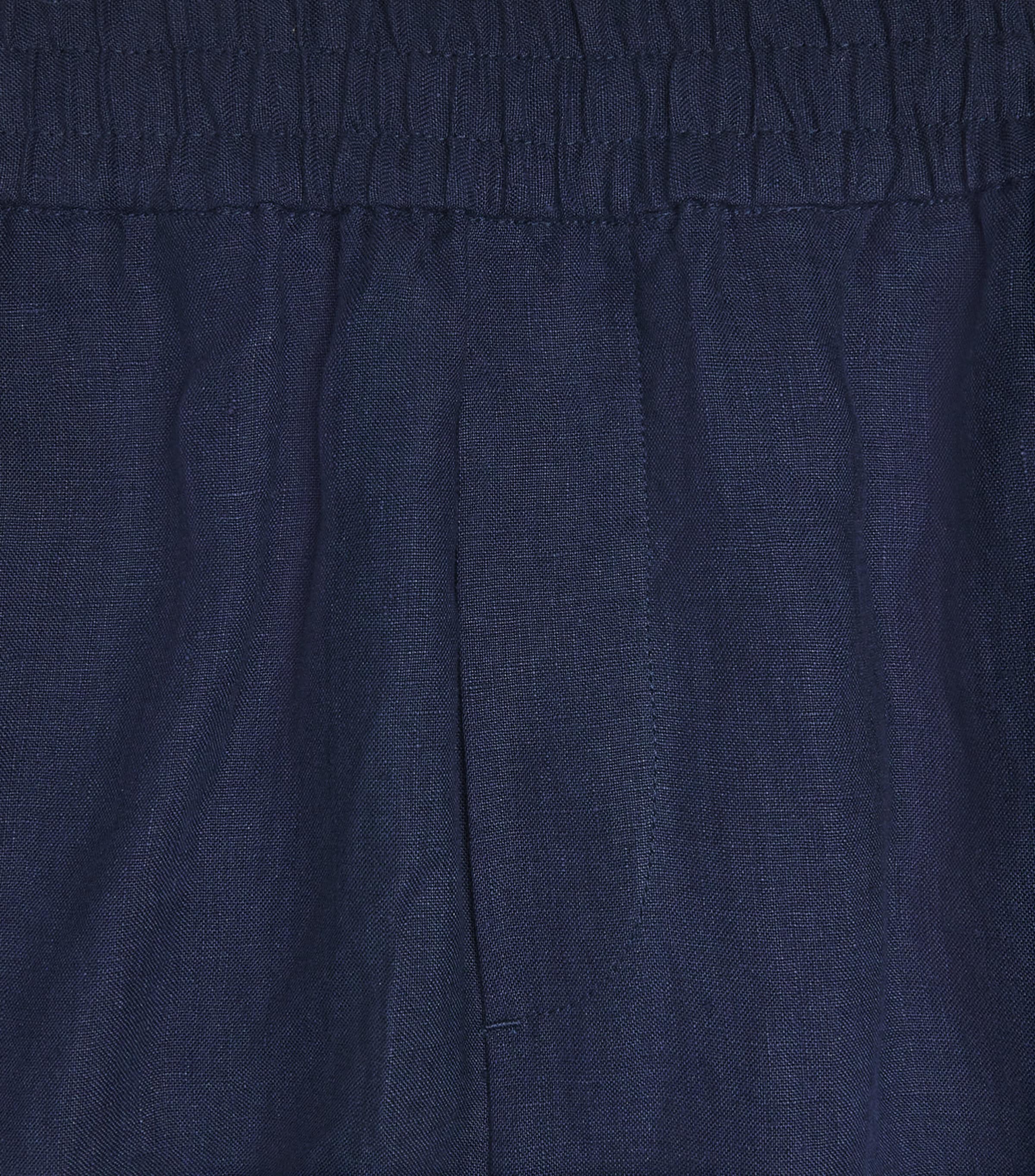 Sunspel Mens Linen Drawstring Shorts Buaf Light Navy Image 6