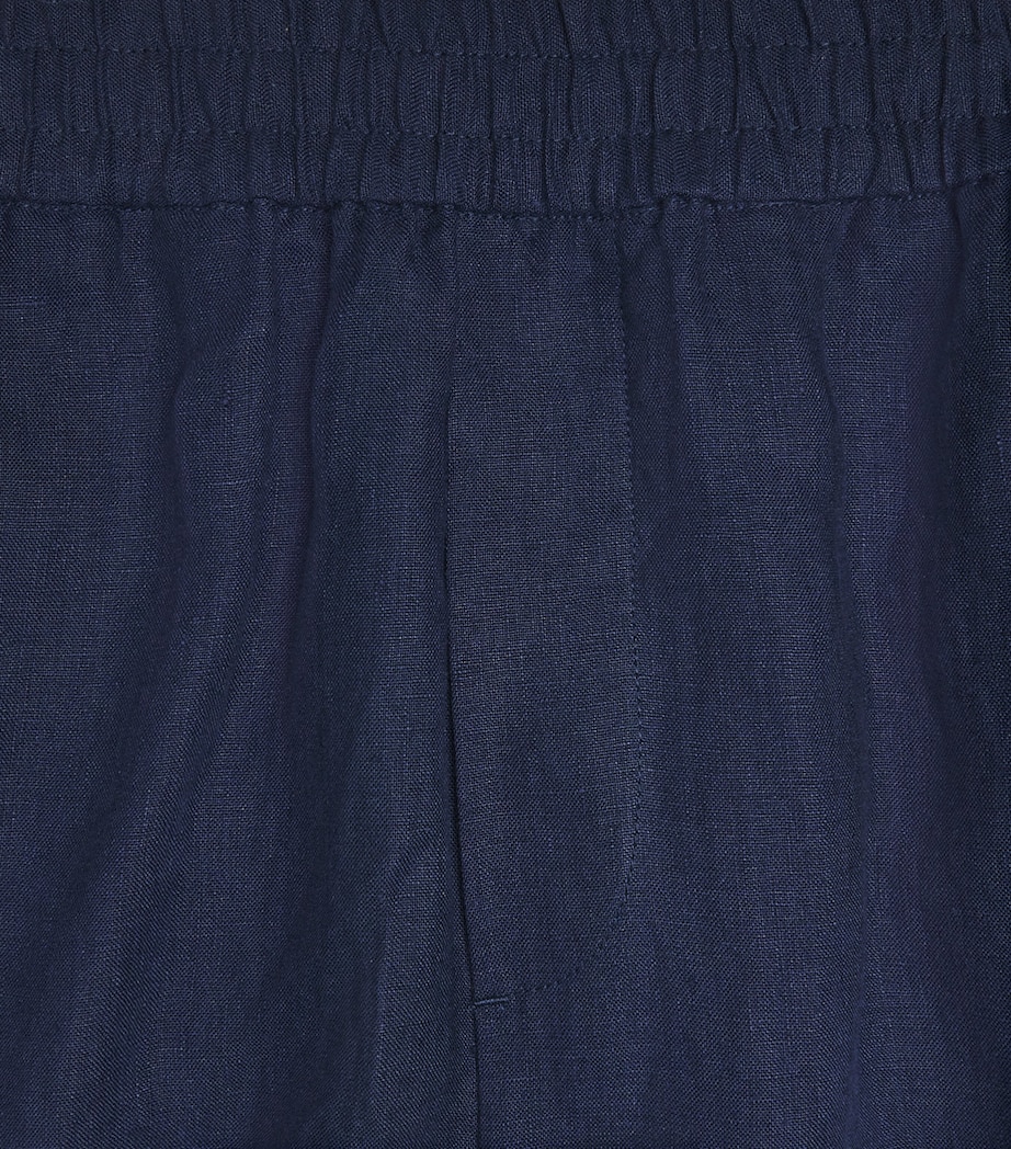 Sunspel Mens Linen Drawstring Shorts Buaf Light Navy Image 6