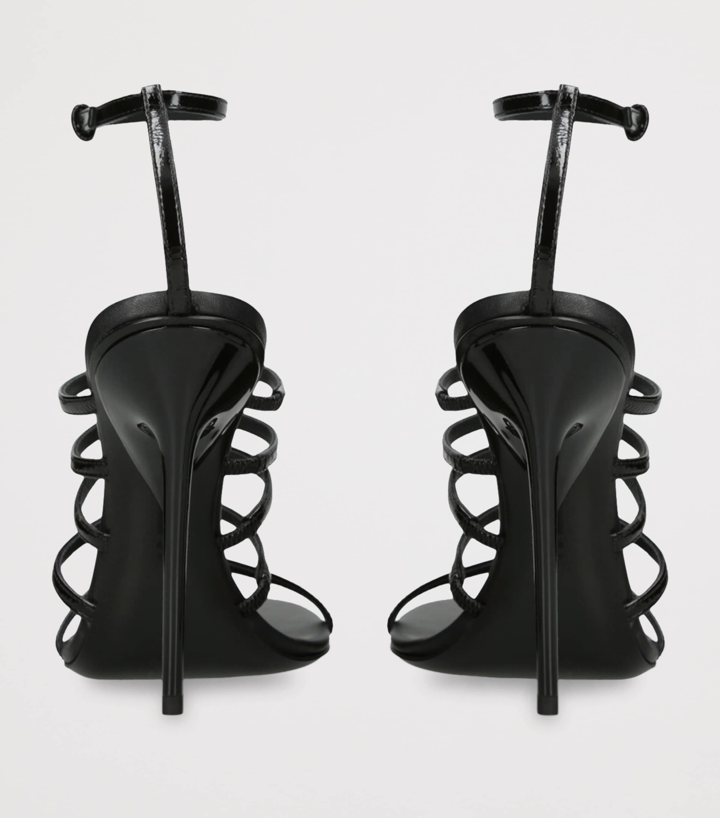 Alaïa Leather Strappy Heeled Sandals 110 Black Image 2