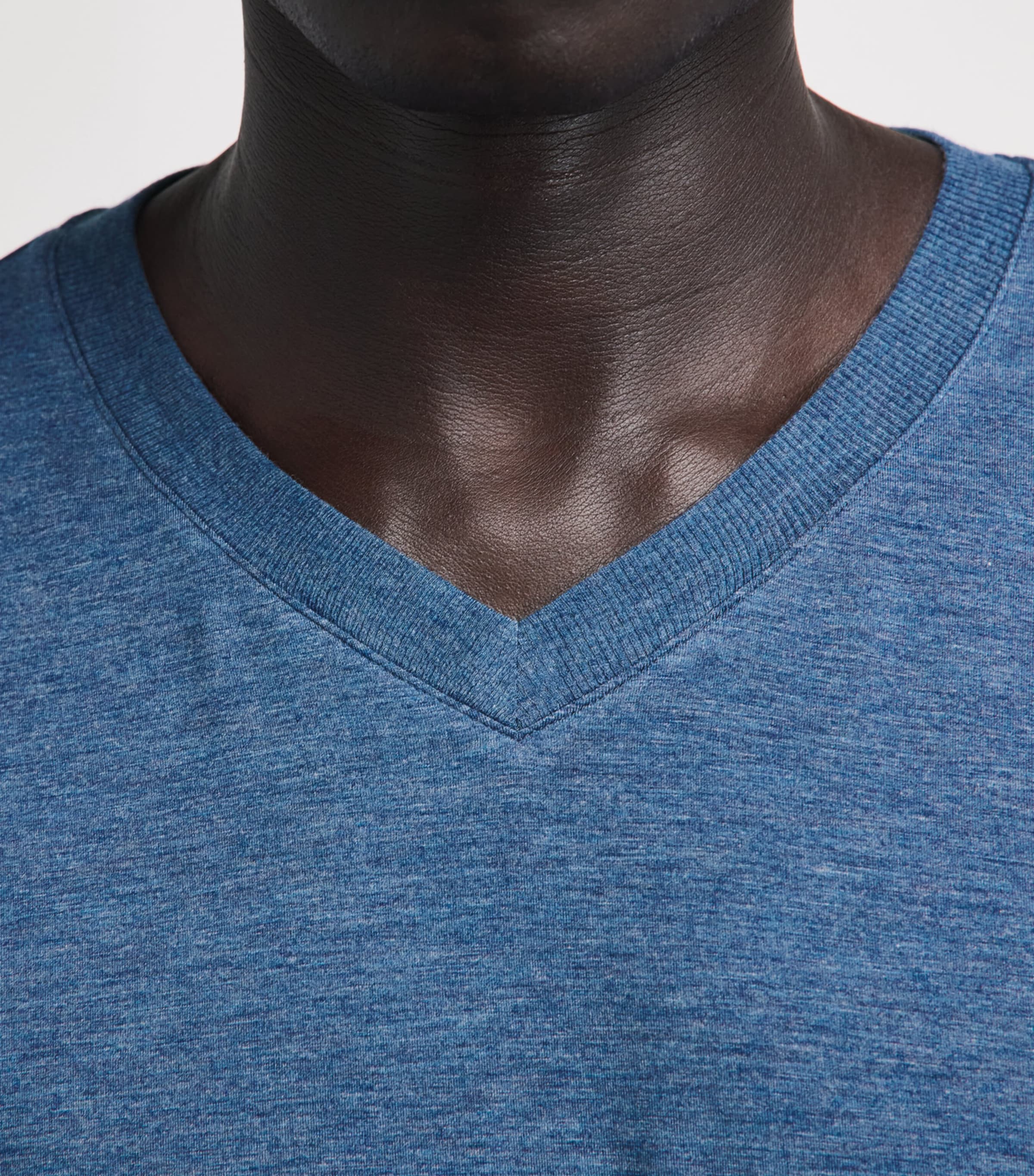 Hanro Mens Casuals V-Neck Pyjama Top Tanzanite Image 3