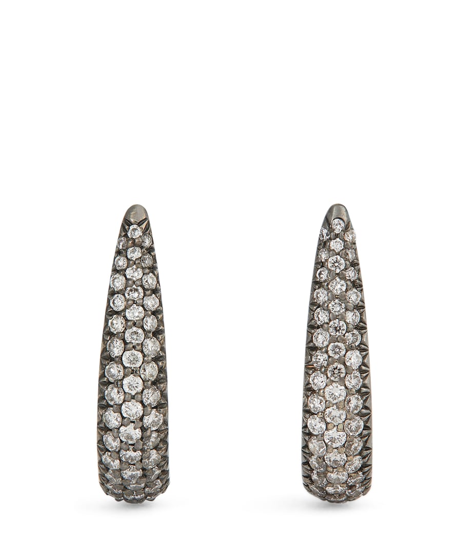 Eva Fehren Blackened White Gold and Diamond Claw Stud Earrings White Gold Image 1