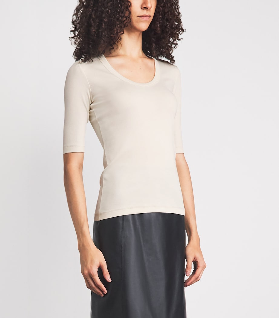 Fabiana Filippi Womens Rib-Knit Embellished Top Burro Image 4