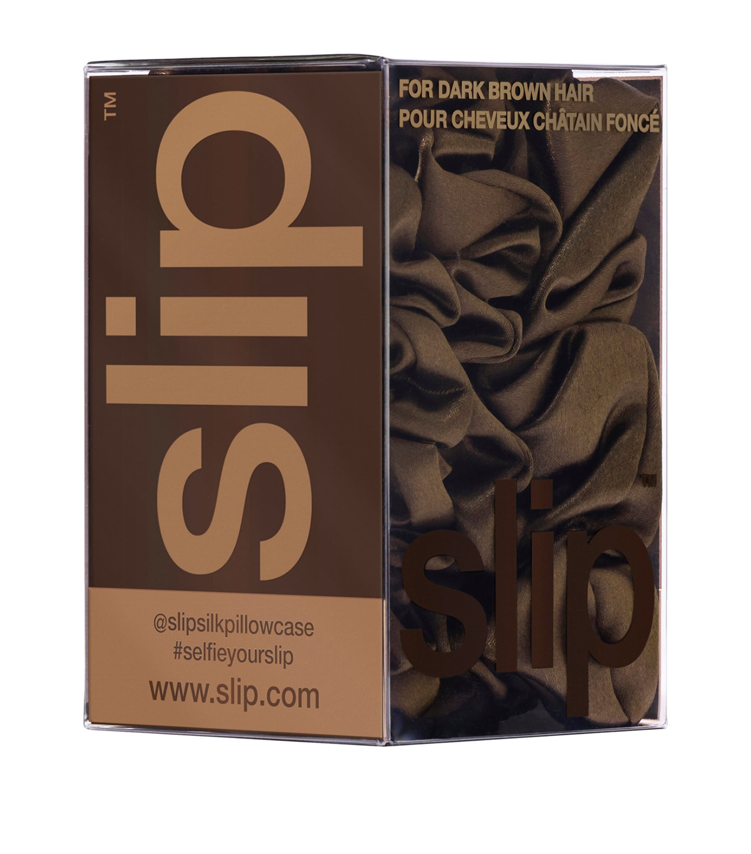 Silk Back To Basics Scrunchies (Set of 3) DARK BROWN Image 3