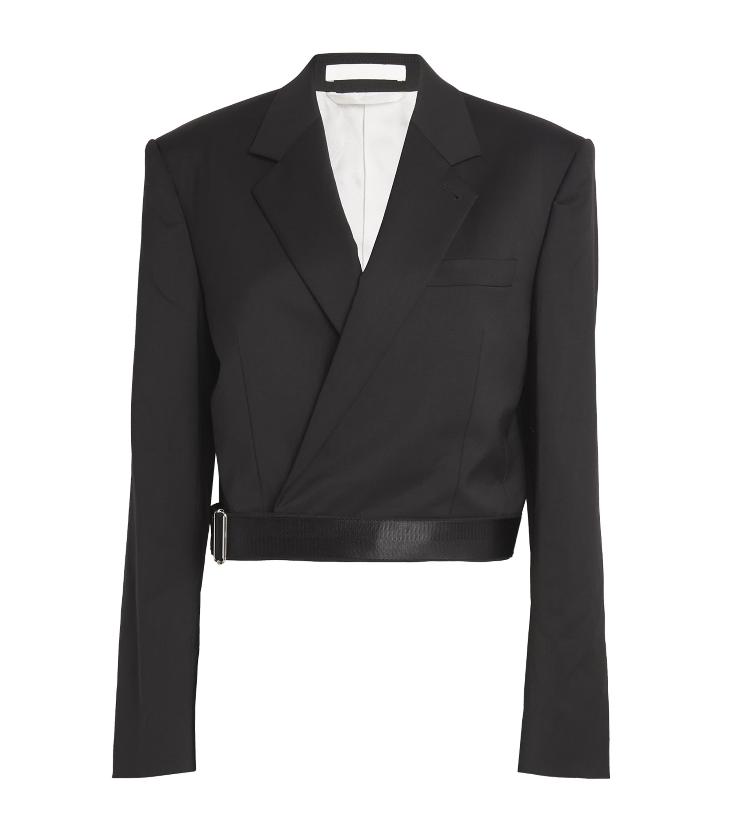 Shop Helmut Lang Wrap Blazer In Black