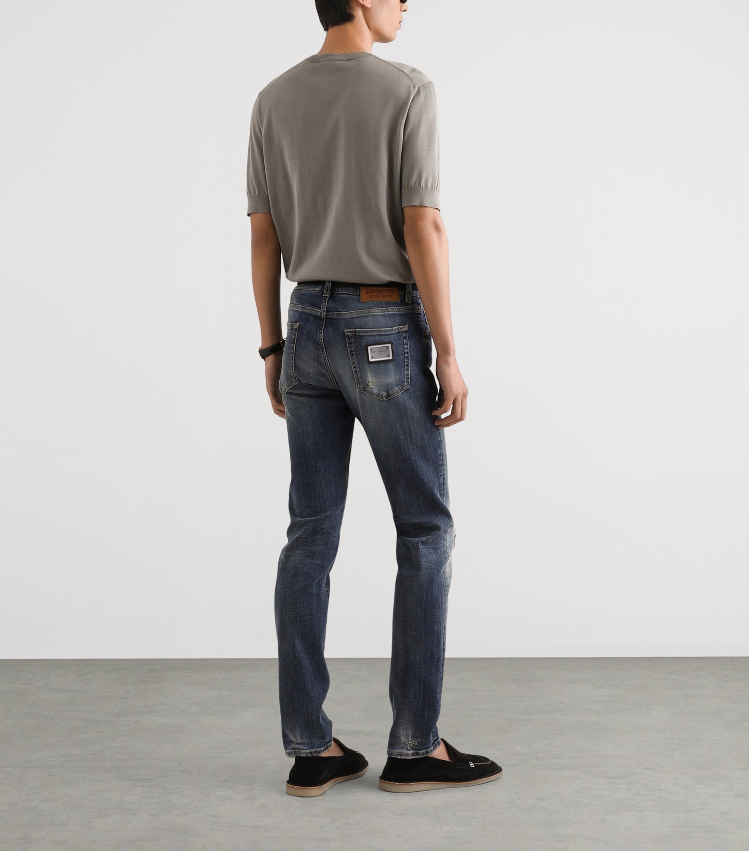 Dolce&Gabbana Mens Slim Distressed Jeans Combined Colour Image 3