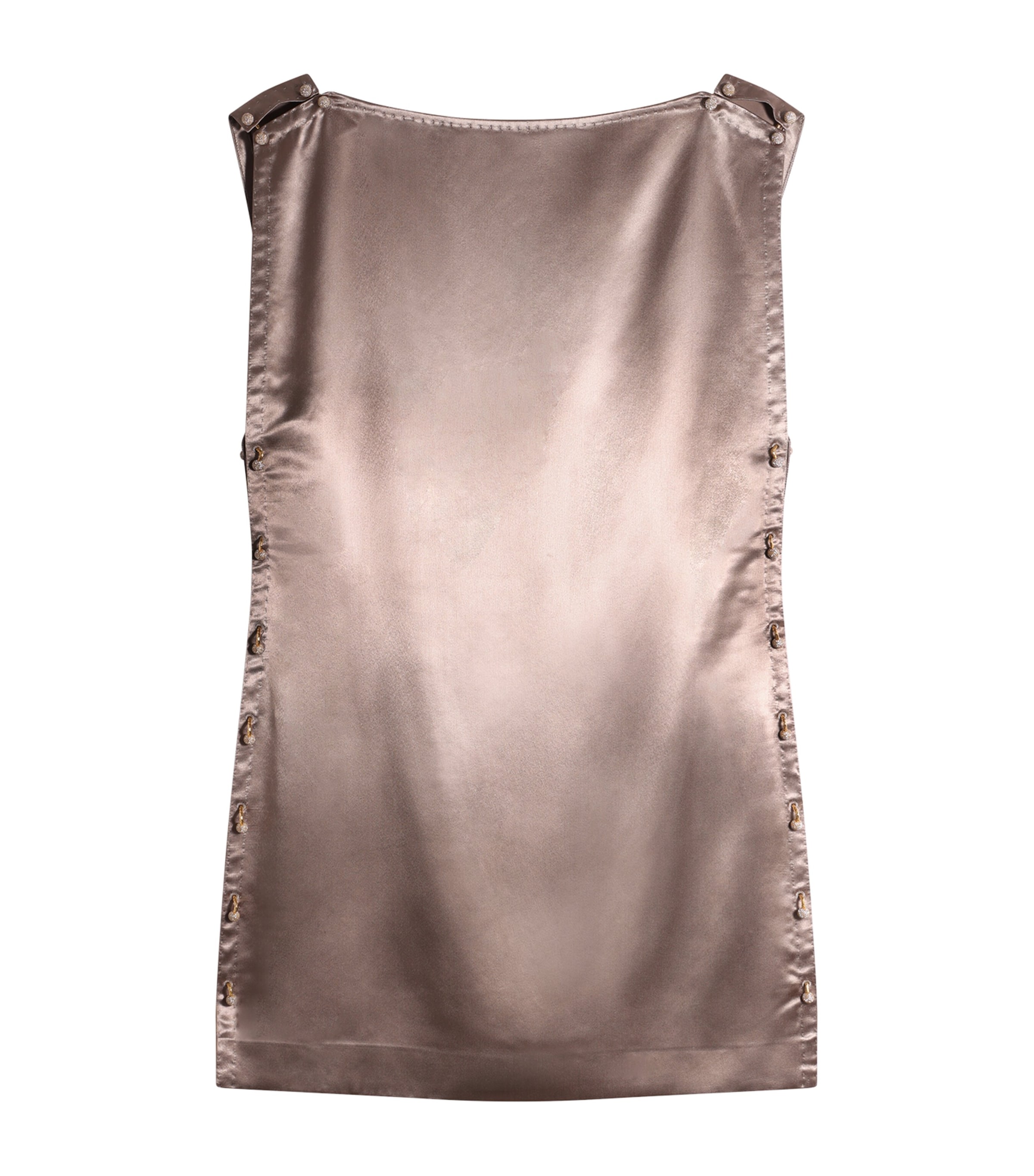 Schiaparelli Womens Satin Piercings Mini Dress Taupe Image 1