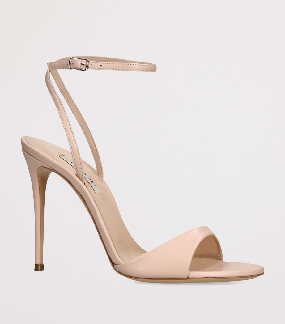 Casadei Leather Julia Jolly Heeled Sandals 100 Taupe Image 3
