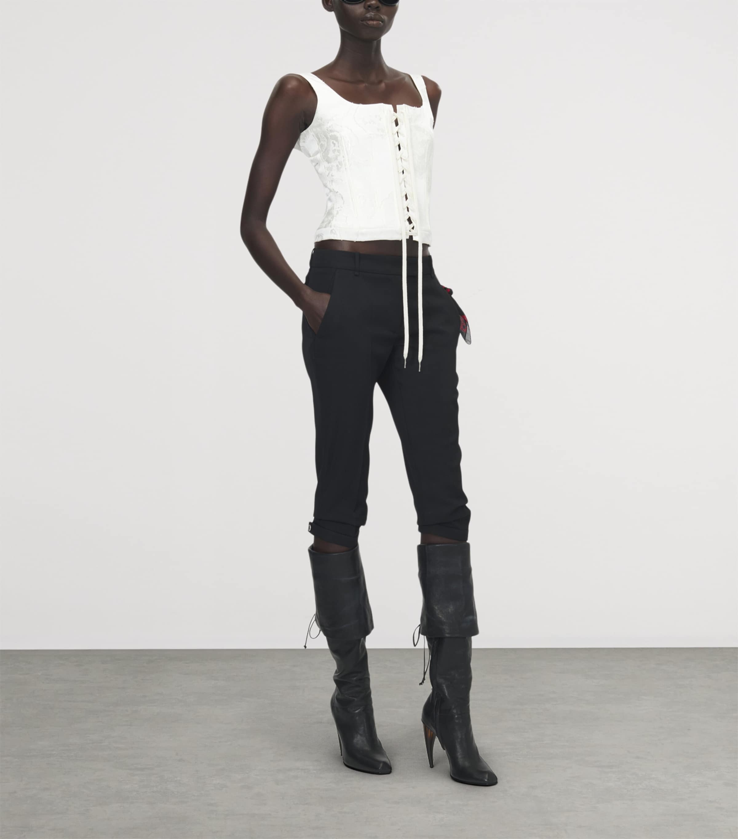 McQueen Womens Fil Coupé Floral Corset Top Image 2