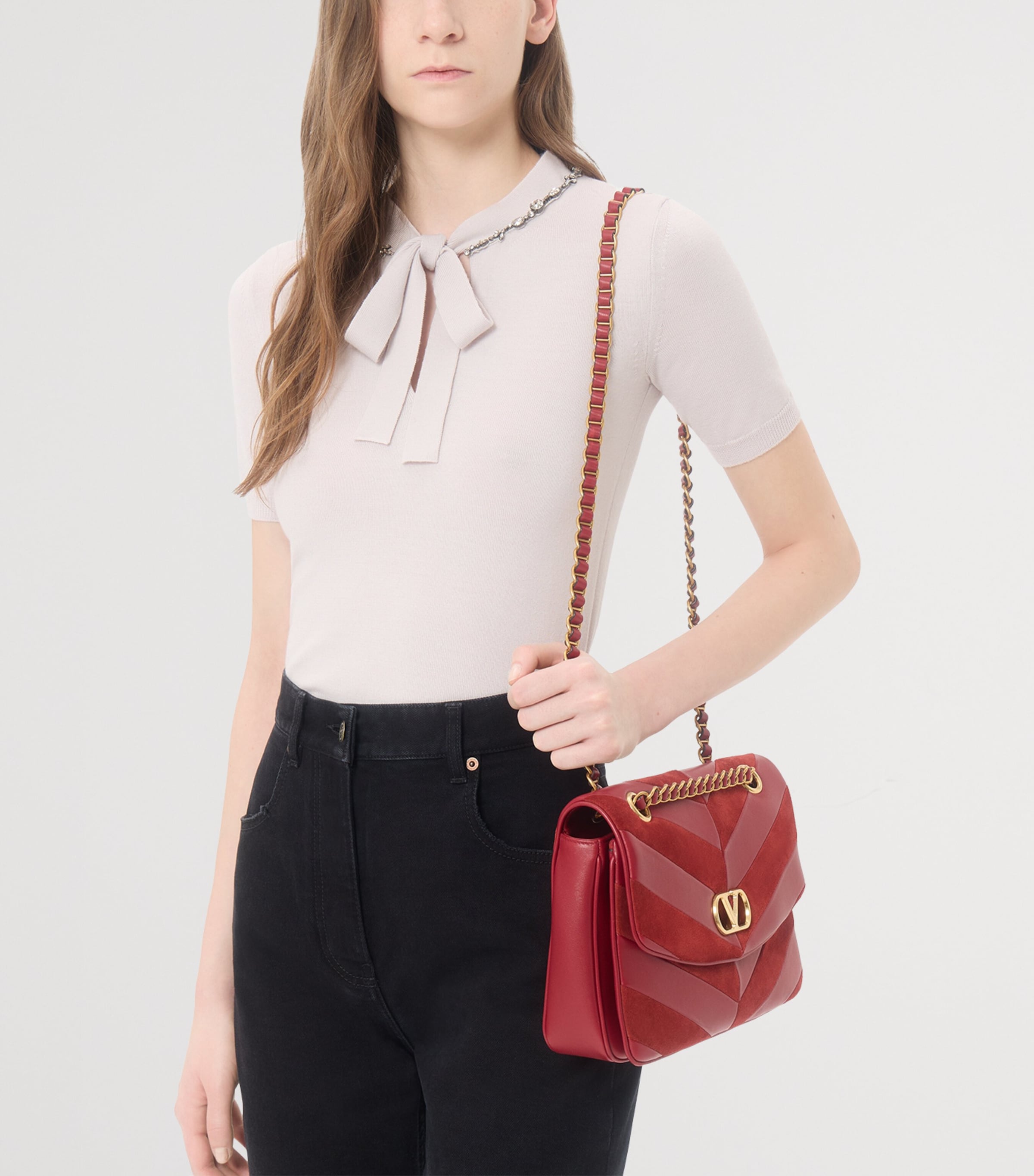 Valentino Womens Virgin Wool Embroidered T-Shirt Sweater Image 6