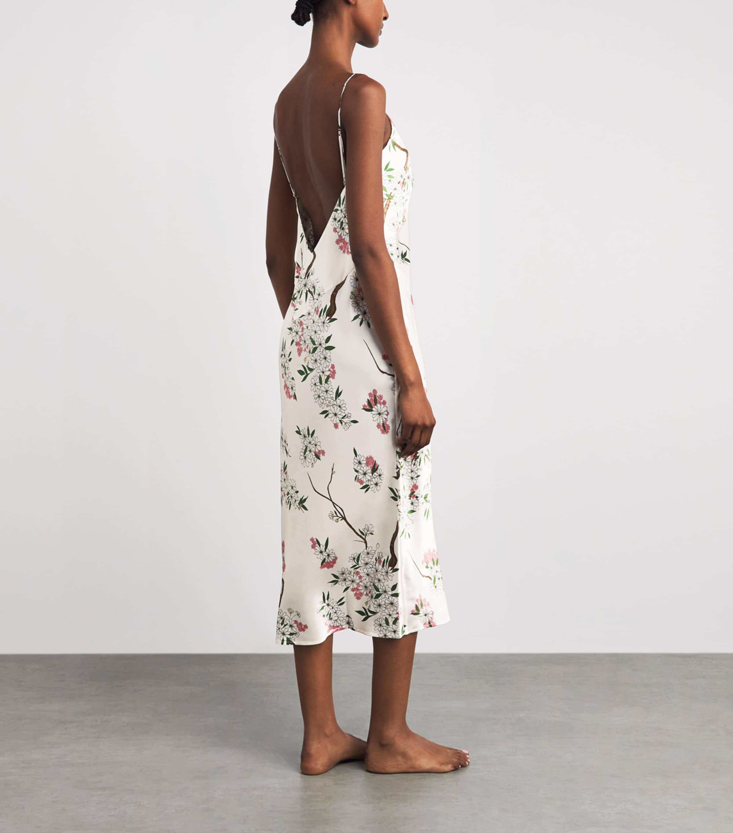 Olivia von Halle Womens Silk Floral Ilse Midi Slip Dress Ana Image 4