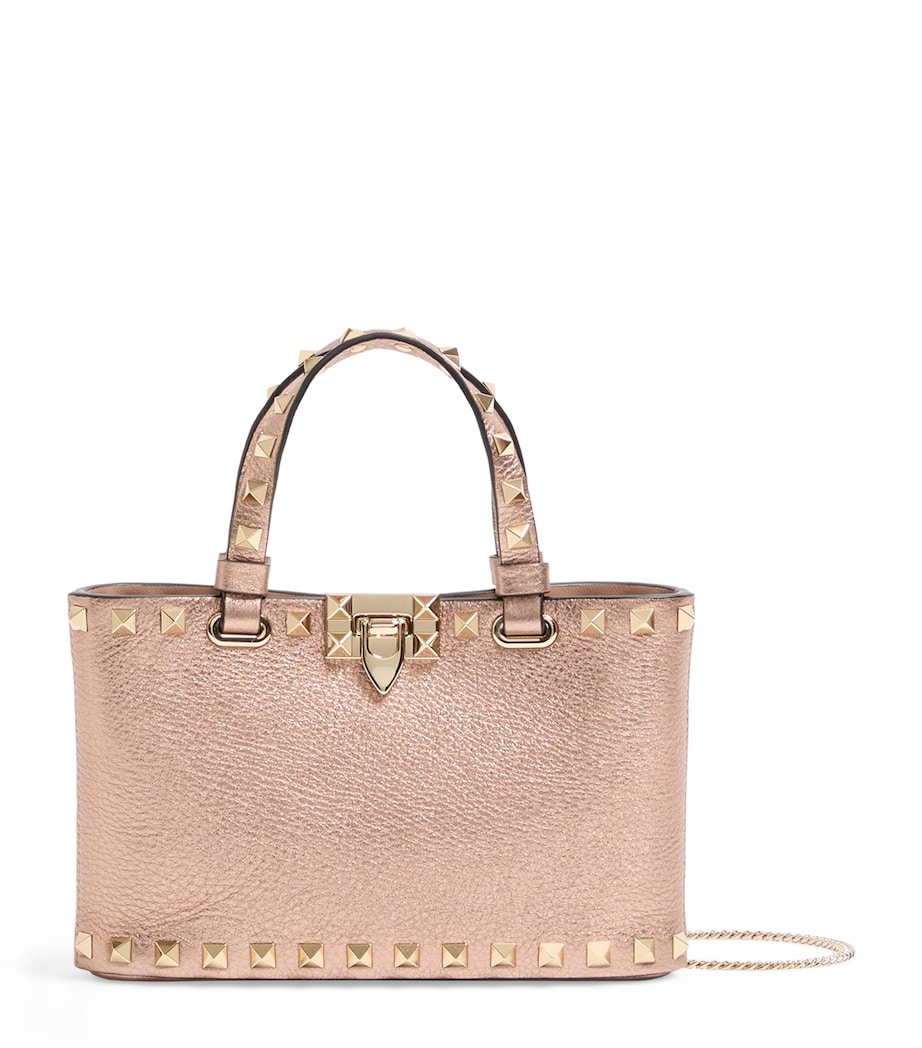 Mini Metallic Leather Rockstud Top-Handle Bag GF9 Image 1