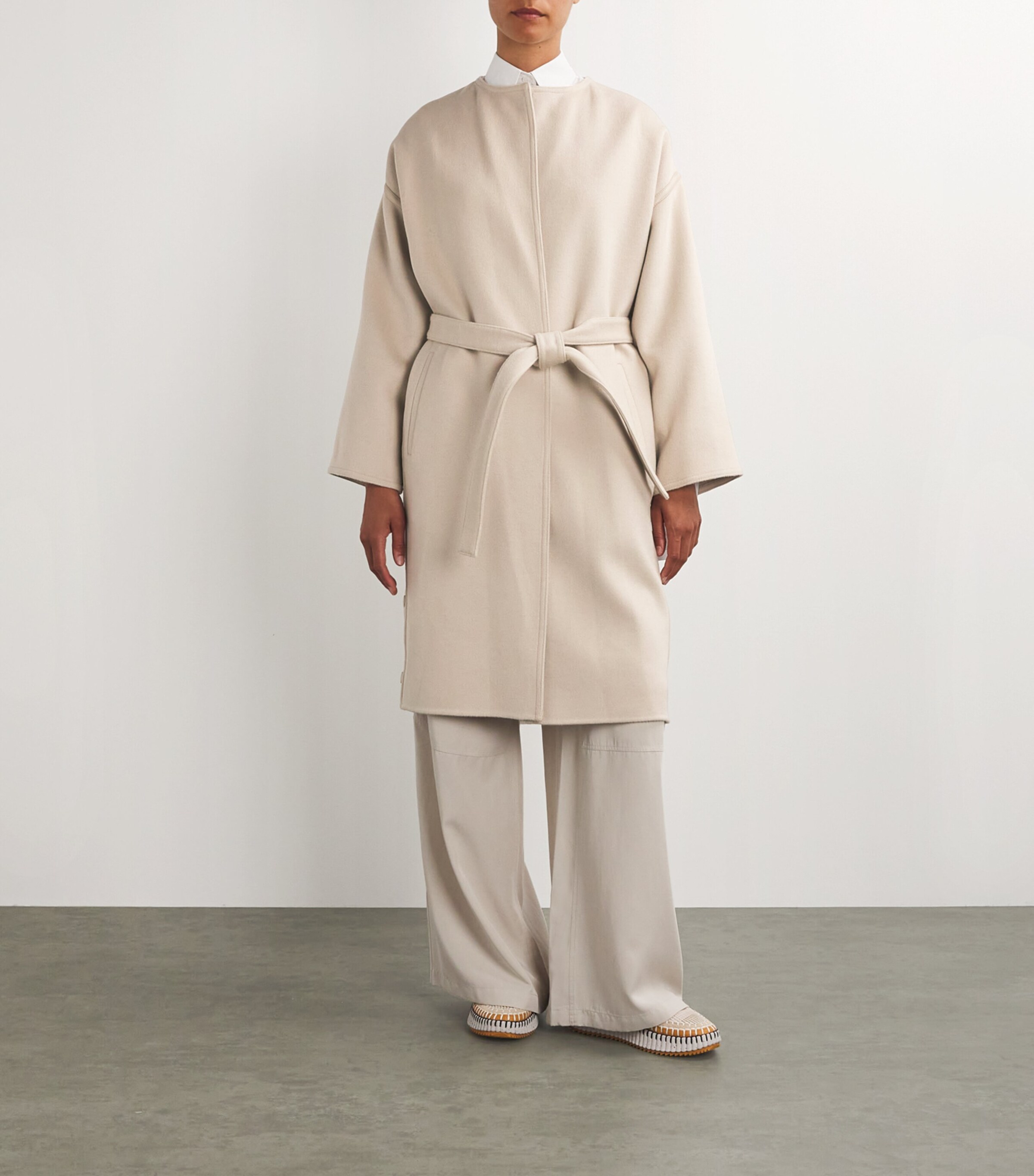 Yves Salomon Womens Wool-Blend Wrap Coat Image 3