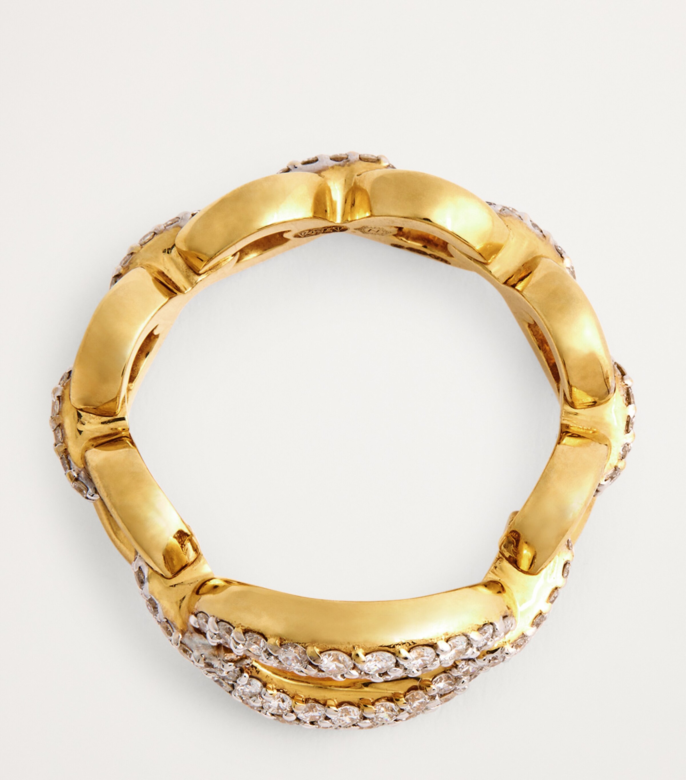 Nadine Aysoy Yellow Gold and Diamond Catena Large Link Ring Yellow Gold Image 4