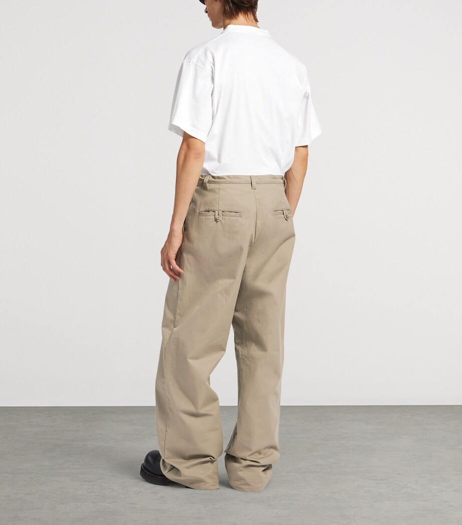 Balenciaga Mens Cotton Drawstring Oversized Chinos Image 3