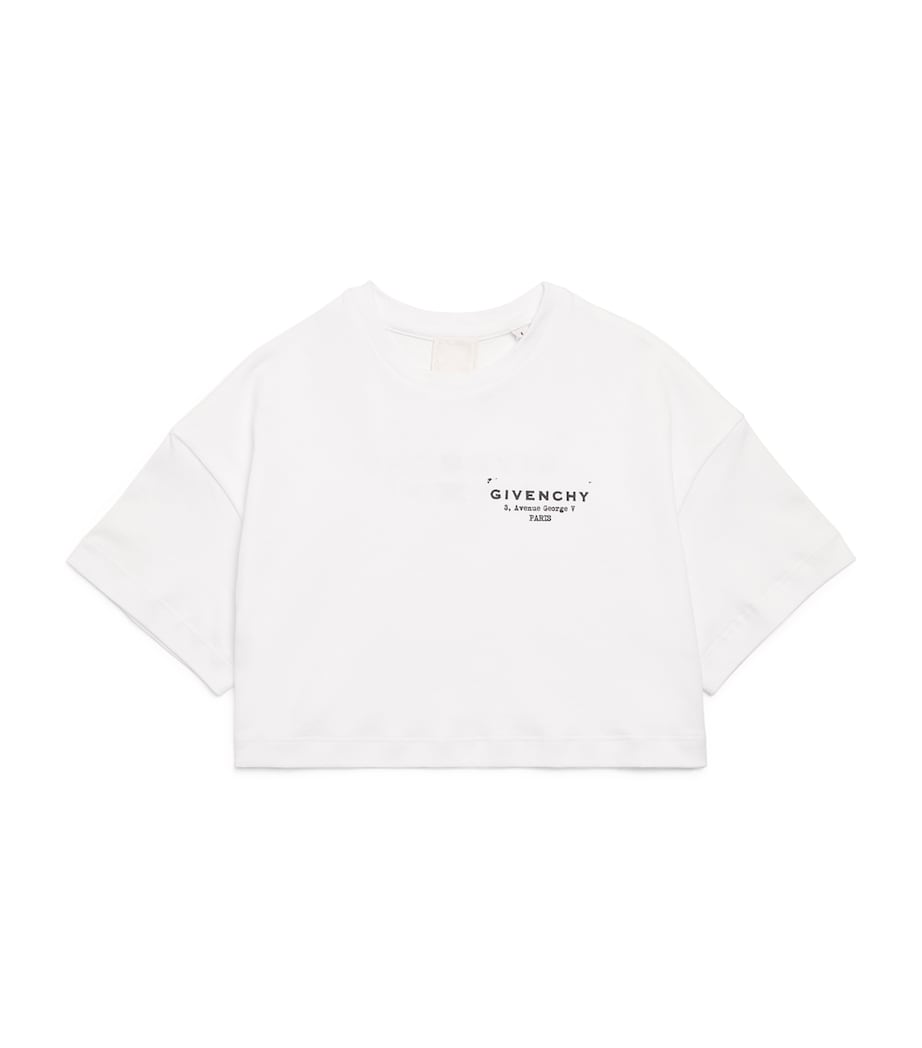 Cotton Cropped Logo T-Shirt (4-12+ Years) H31224/10PWHITE Image 1
