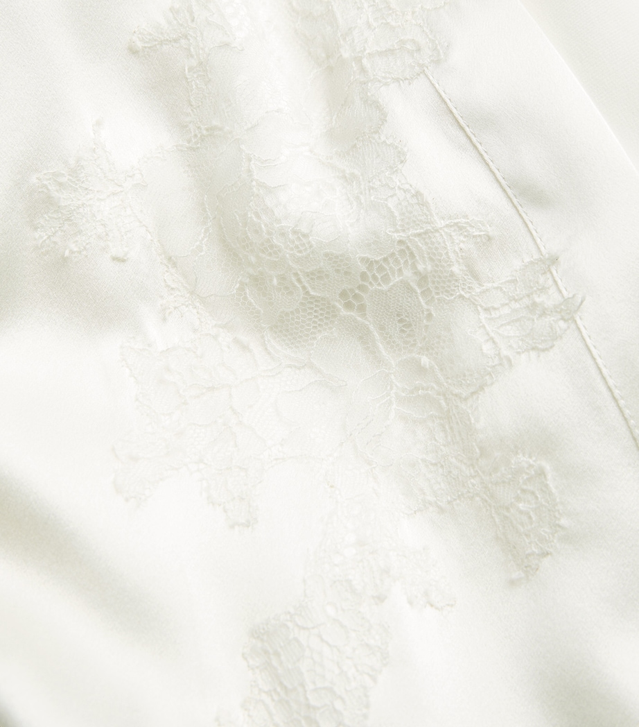 Silk Lace-Trim Robe NATUREL Image 5