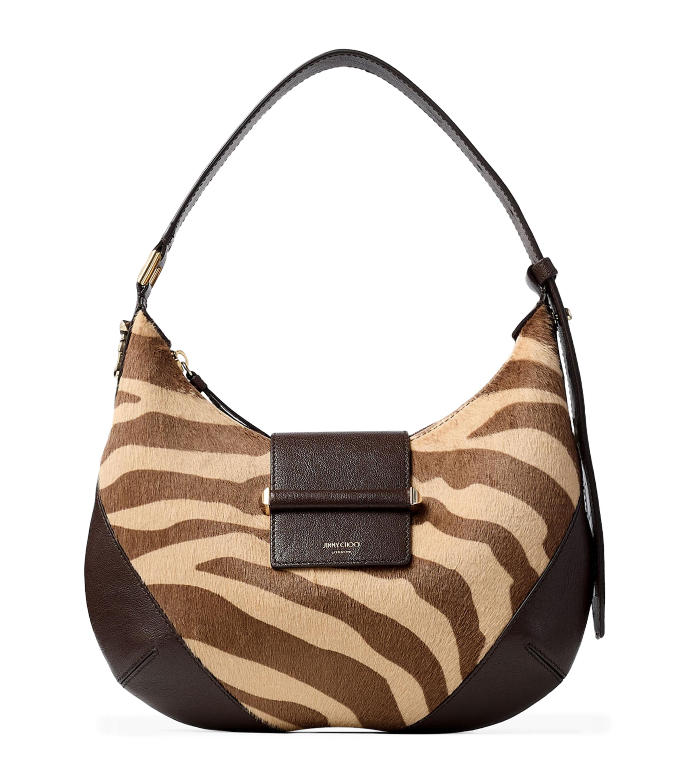 Jimmy Choo Small Bar Pony Hair-leather Shoulder Bag In Sand