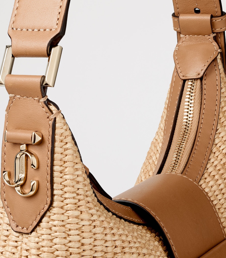 Jimmy Choo Small Raffia Bar Shoulder Bag Natural/toffee/shiny Image 6