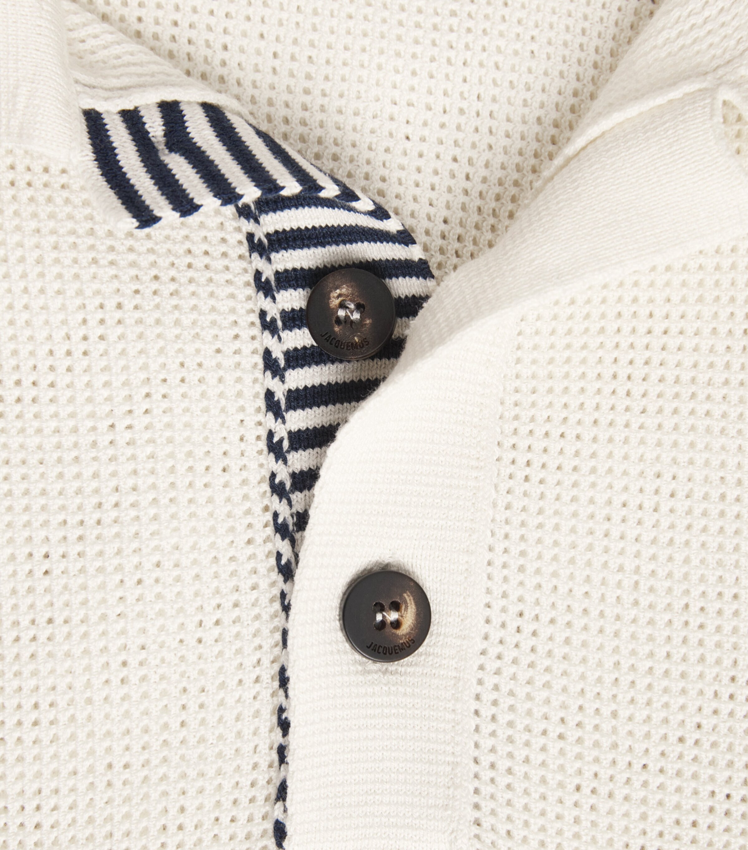 Jacquemus Mens Silk-Cotton Sailboat Polo Shirt White Image 6