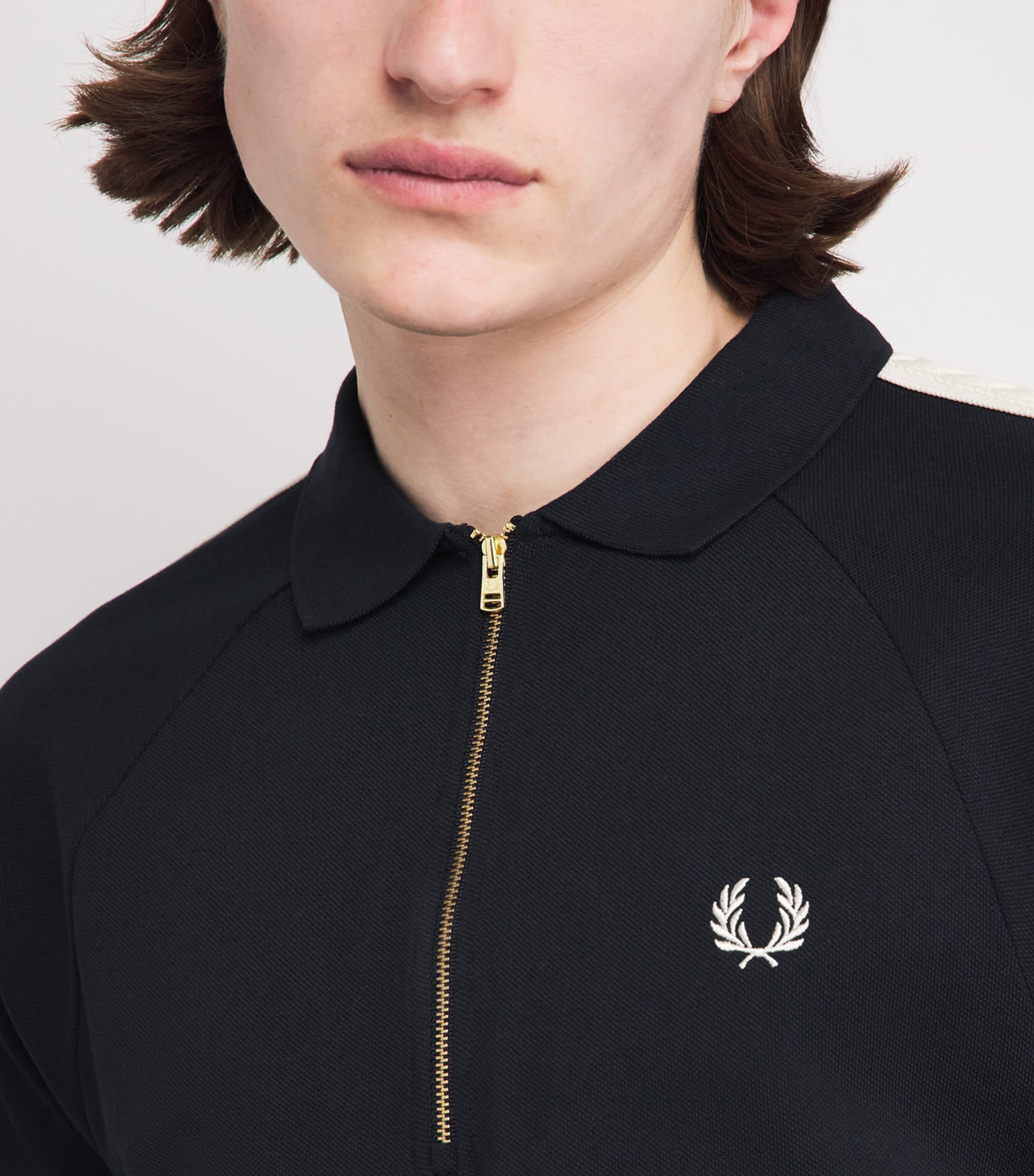 Fred Perry Mens Cable Tape Polo Shirt Navy Image 3