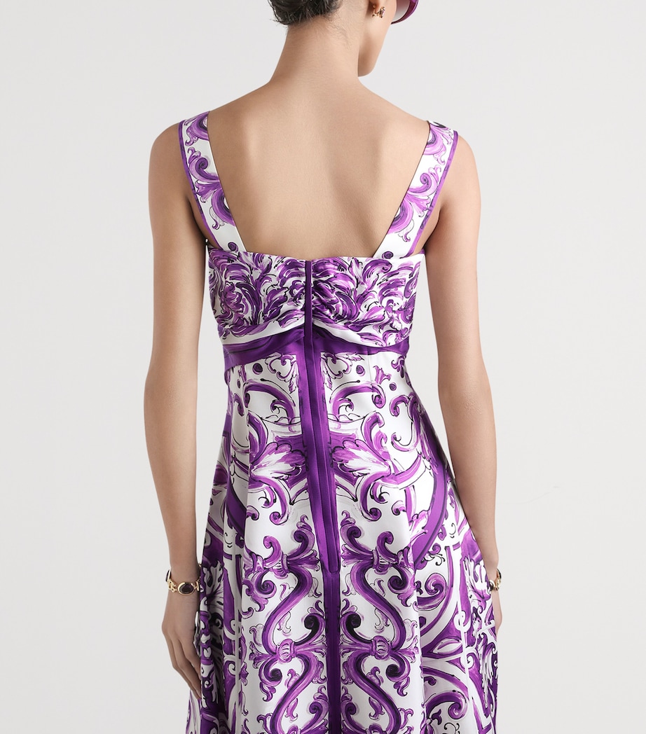 Silk Majolica Print Midi Dress HP5DQ-MIX MAIOLICA L Image 5