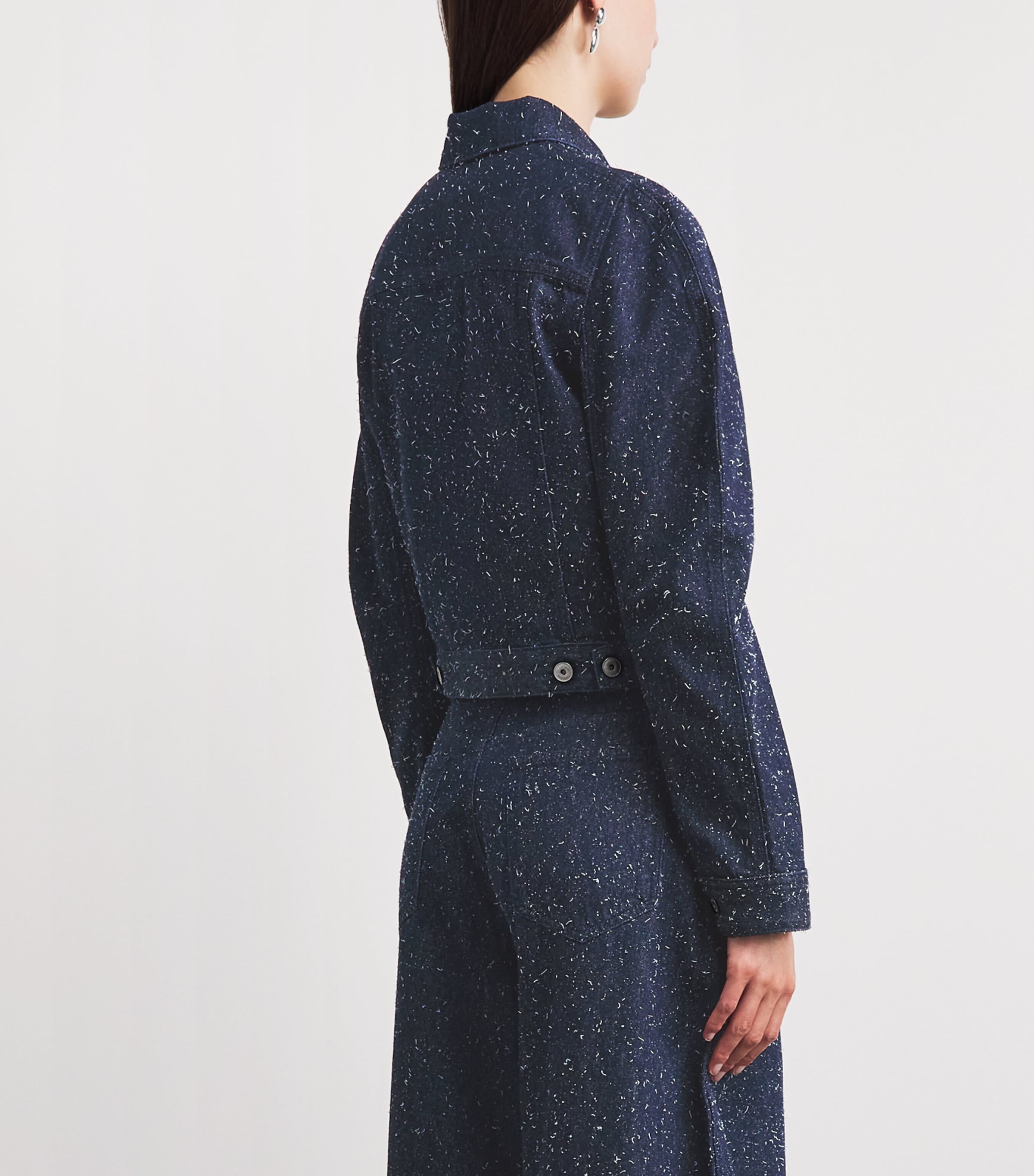Jacquemus Womens Embroidered Ovalo Denim Jacket Navy Image 5