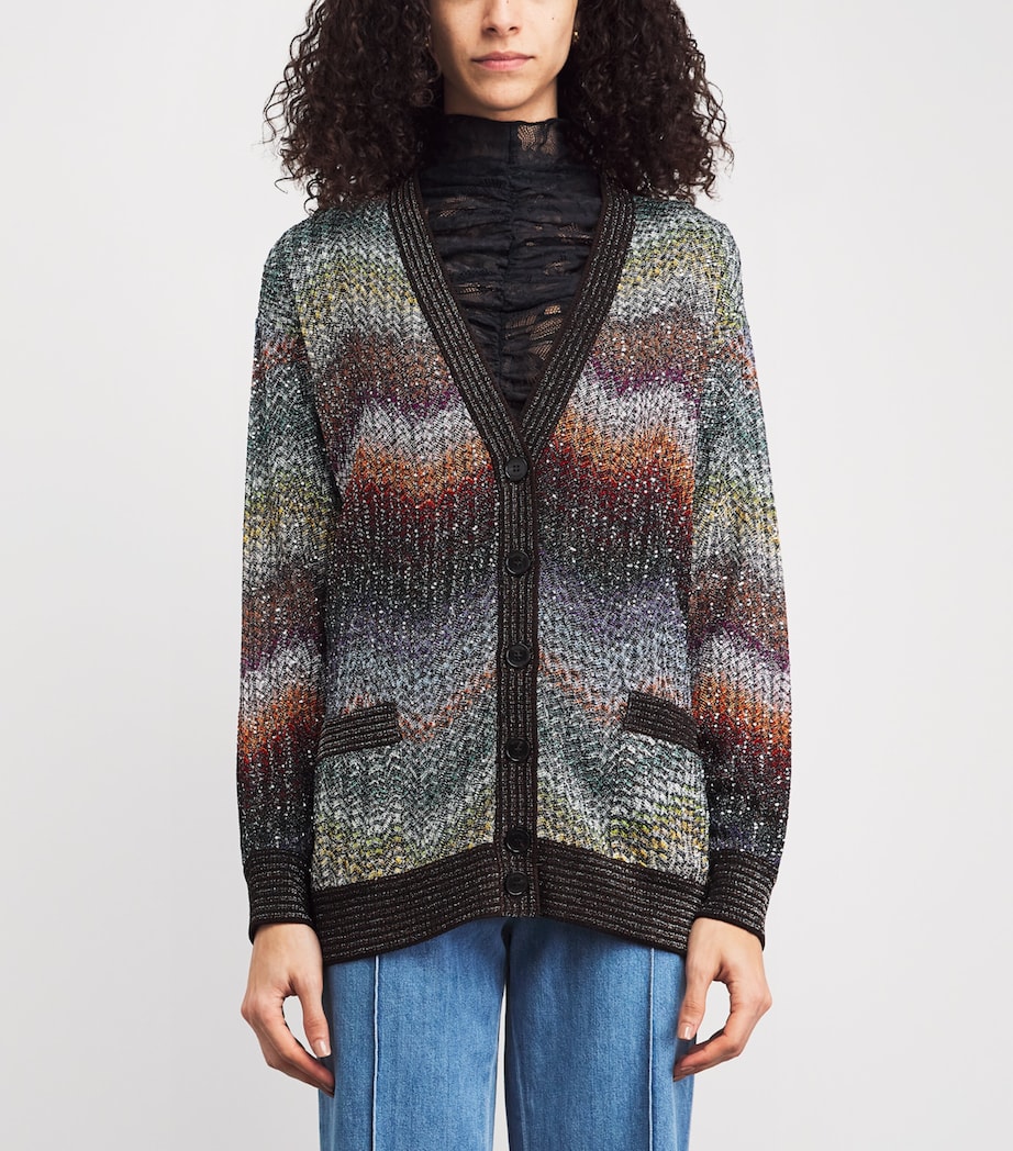 Sequin Zigzag Cardigan S72P0 MULTI DARK Image 3