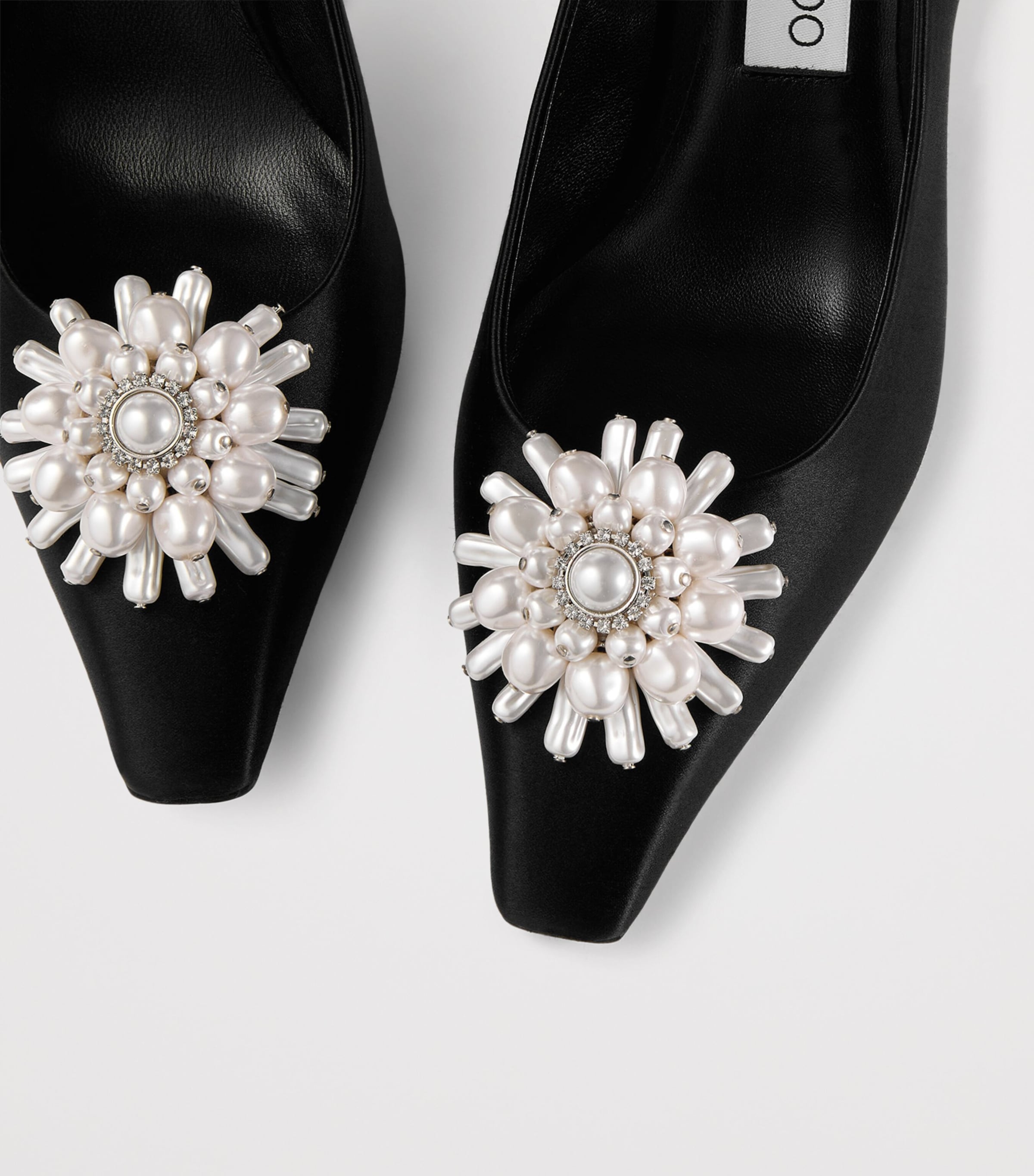 Jimmy Choo Black Ines 85 Satin Pearl Pumps | Harrods US