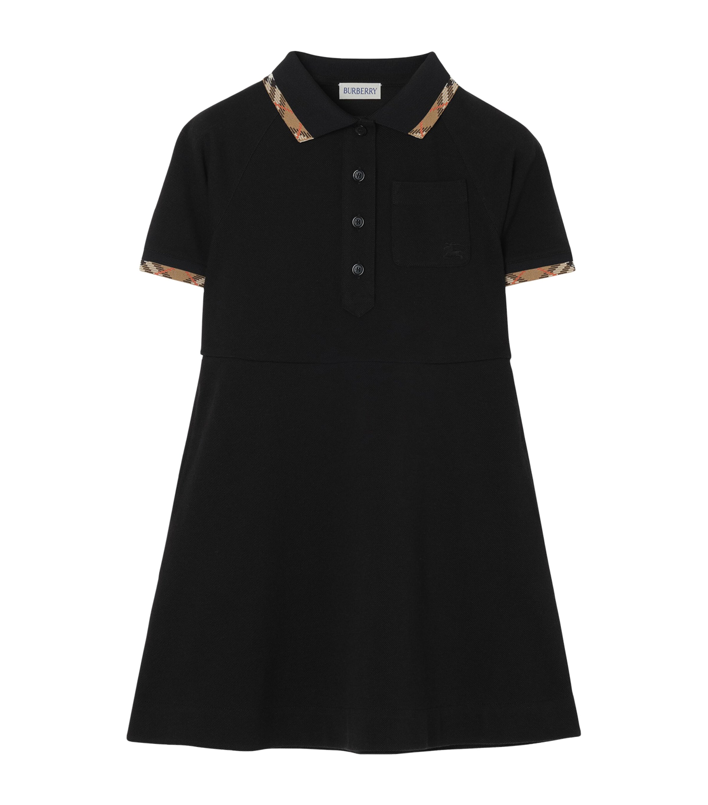 Burberry Kids Cotton Polo Shirt Dress (4-12 Years) Black Image 1