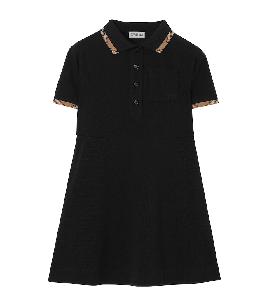 Burberry Kids Cotton Polo Shirt Dress (4-12 Years) Black Image 1