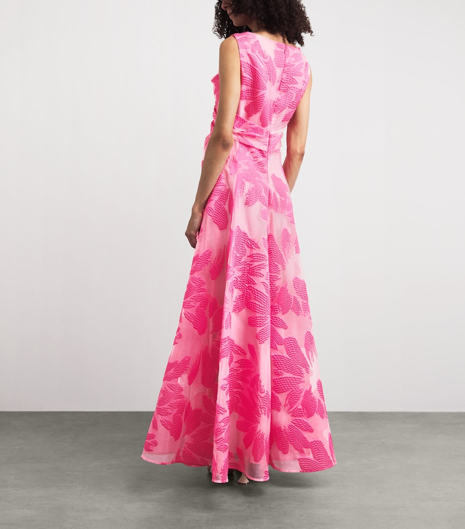 Talbot Runhof Womens Fil Coupé Draped Gown Azalea Image 4