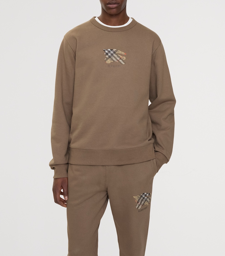 Cotton EKD Check Slim Sweatshirt CLAY BROWN Image 2