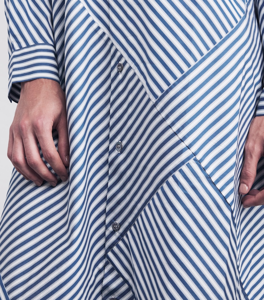 Stripe A-Line Midi Shirt Dress INKY Image 4