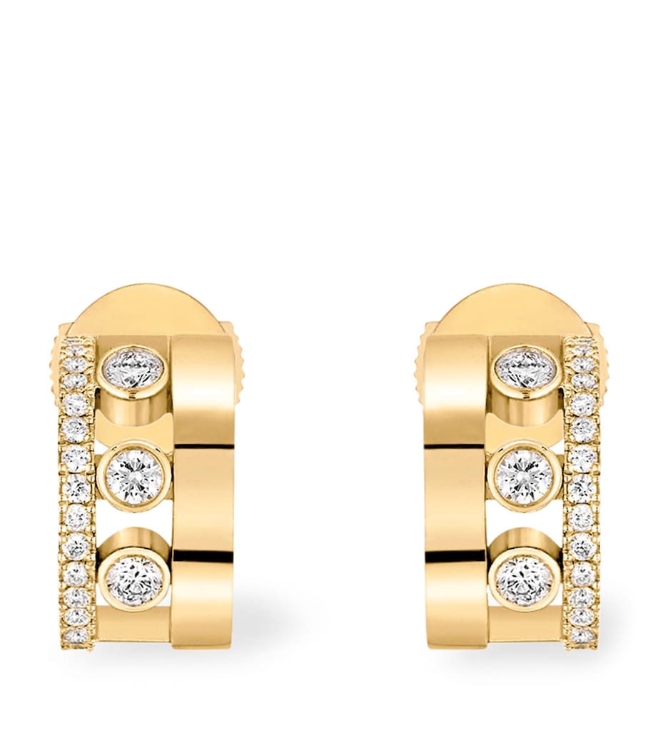 Yellow Gold and Diamond Move Ramone Hoop Earrings YELLOW GOLD Image 1