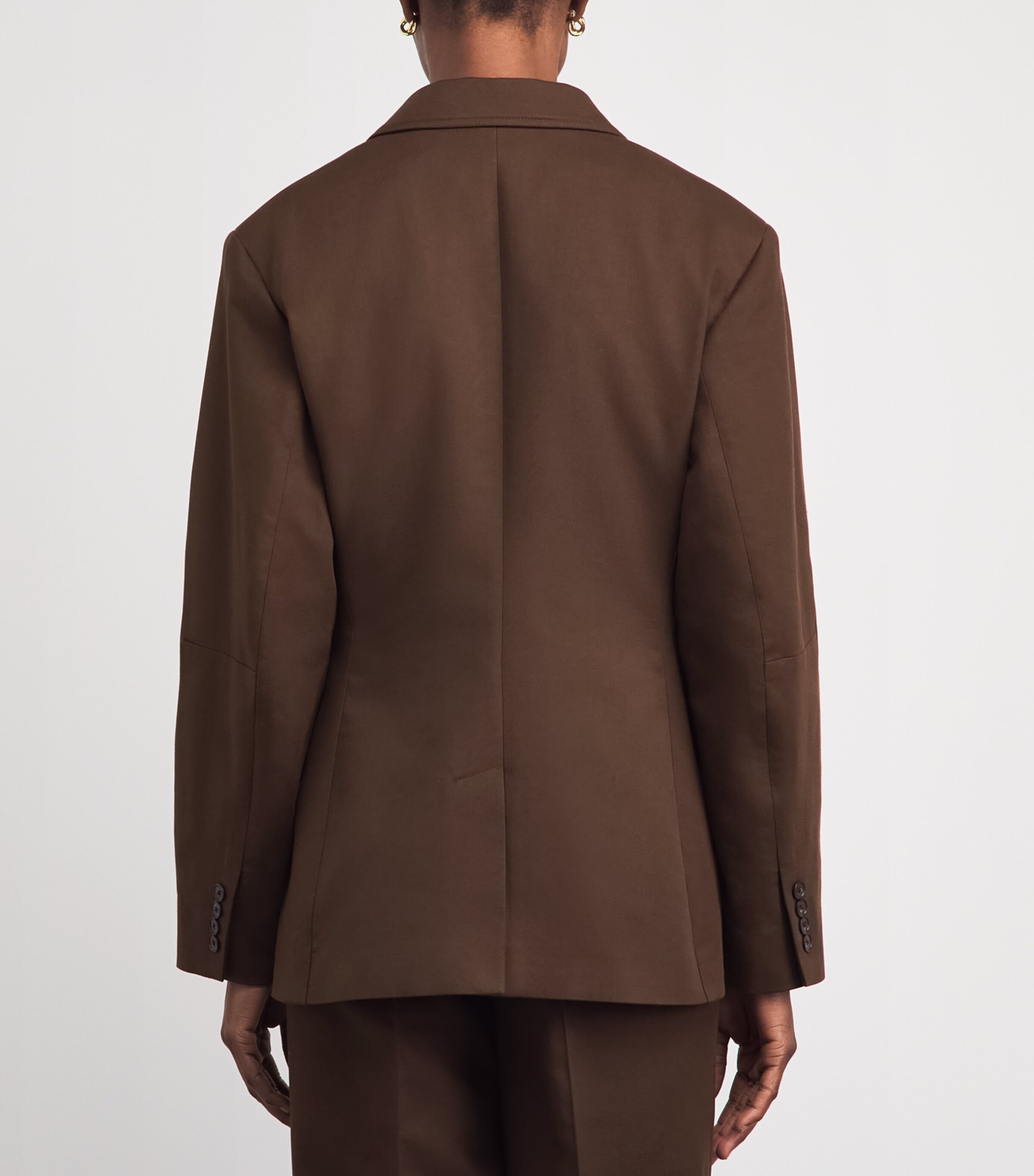 Polo Ralph Lauren Womens Cotton-Wool Crepe Blazer Dark Beech Image 5