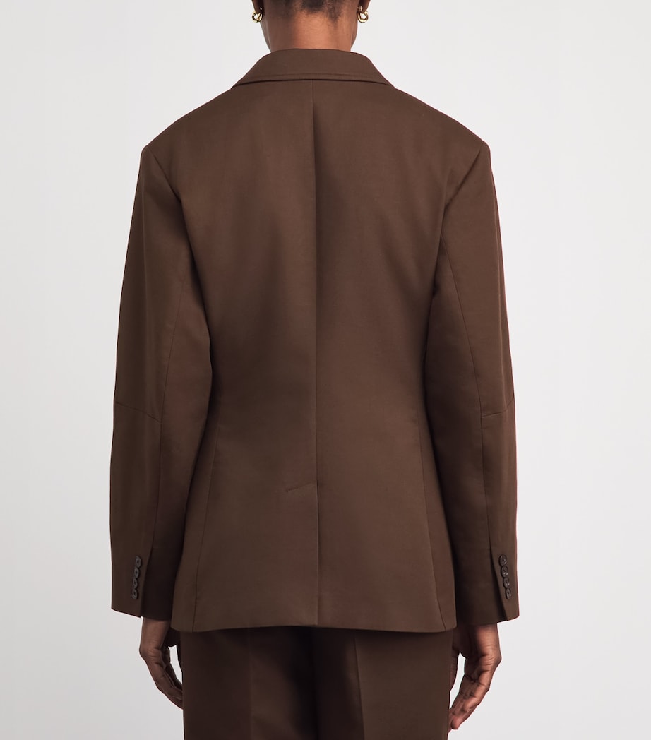 Polo Ralph Lauren Womens Cotton-Wool Crepe Blazer Dark Beech Image 5