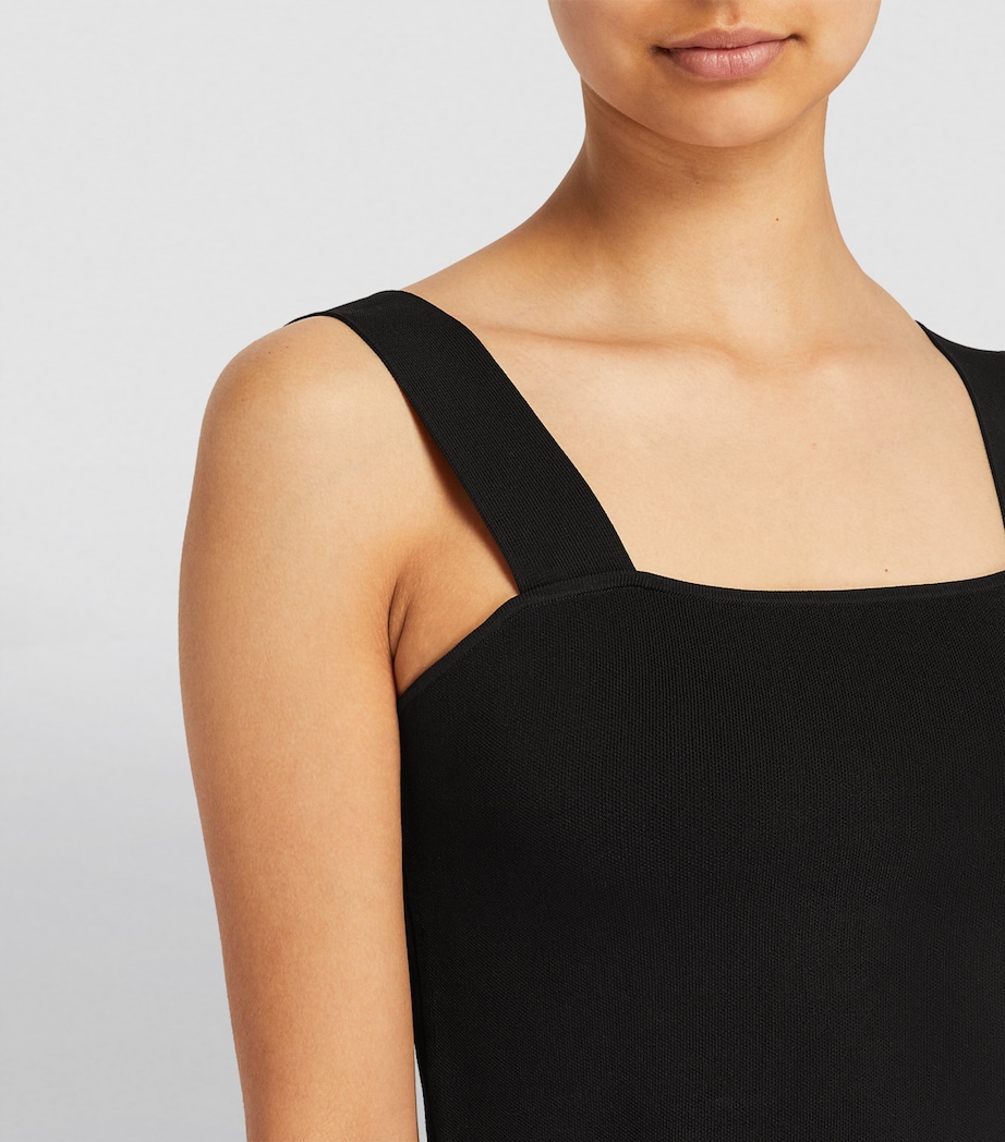 Square-Neck Crop Top BLACK Image 6