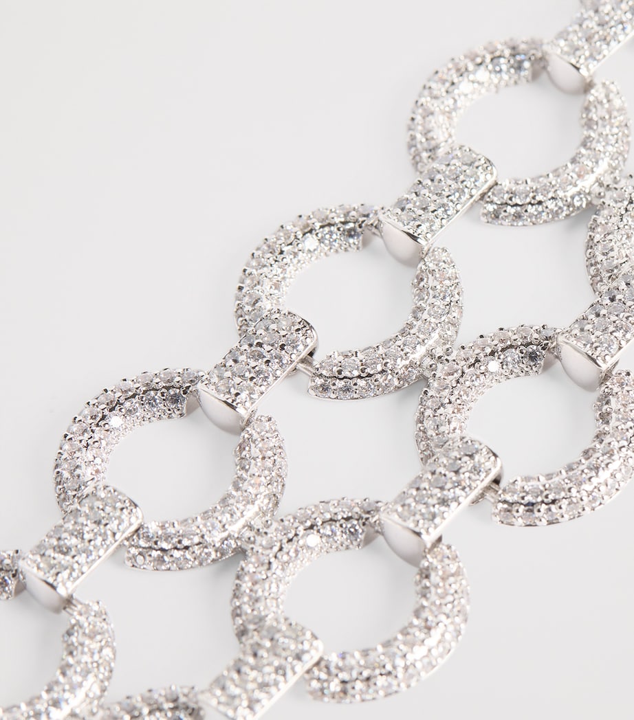Double Crystal Link Bracelet SILVER Image 4