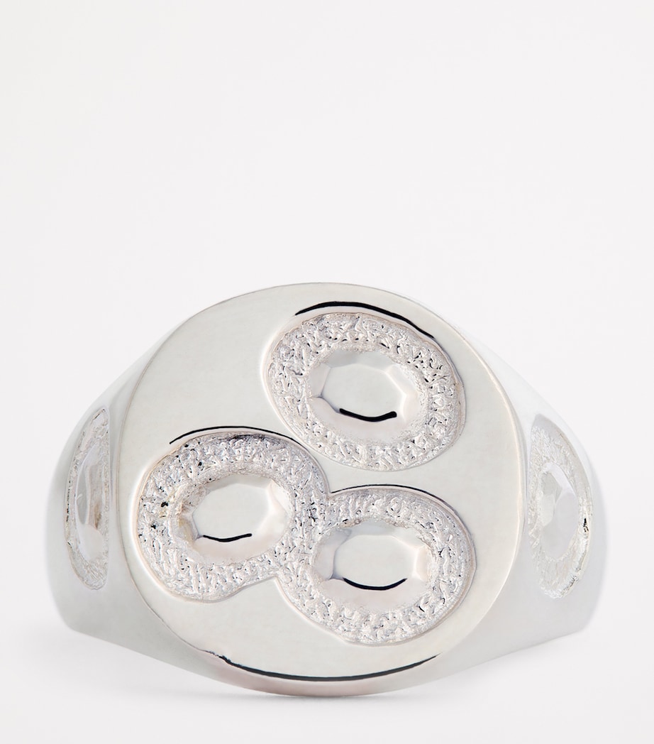 Oval Chloroplast Impression Signet Ring SILVER (925) Image 4