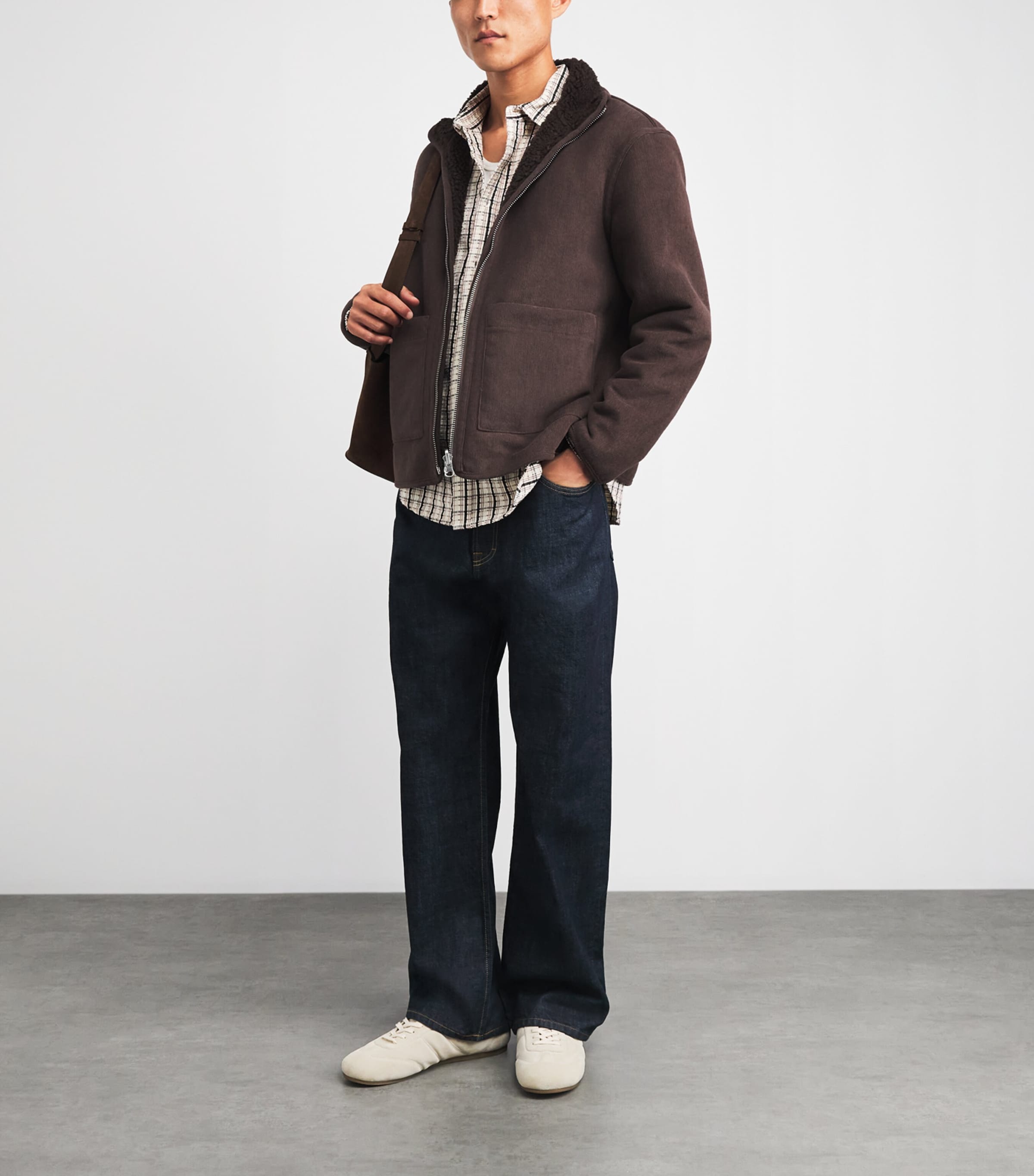 Wax London Mens Corduroy Reversible Killick Jacket Chocolate Brown Image 2