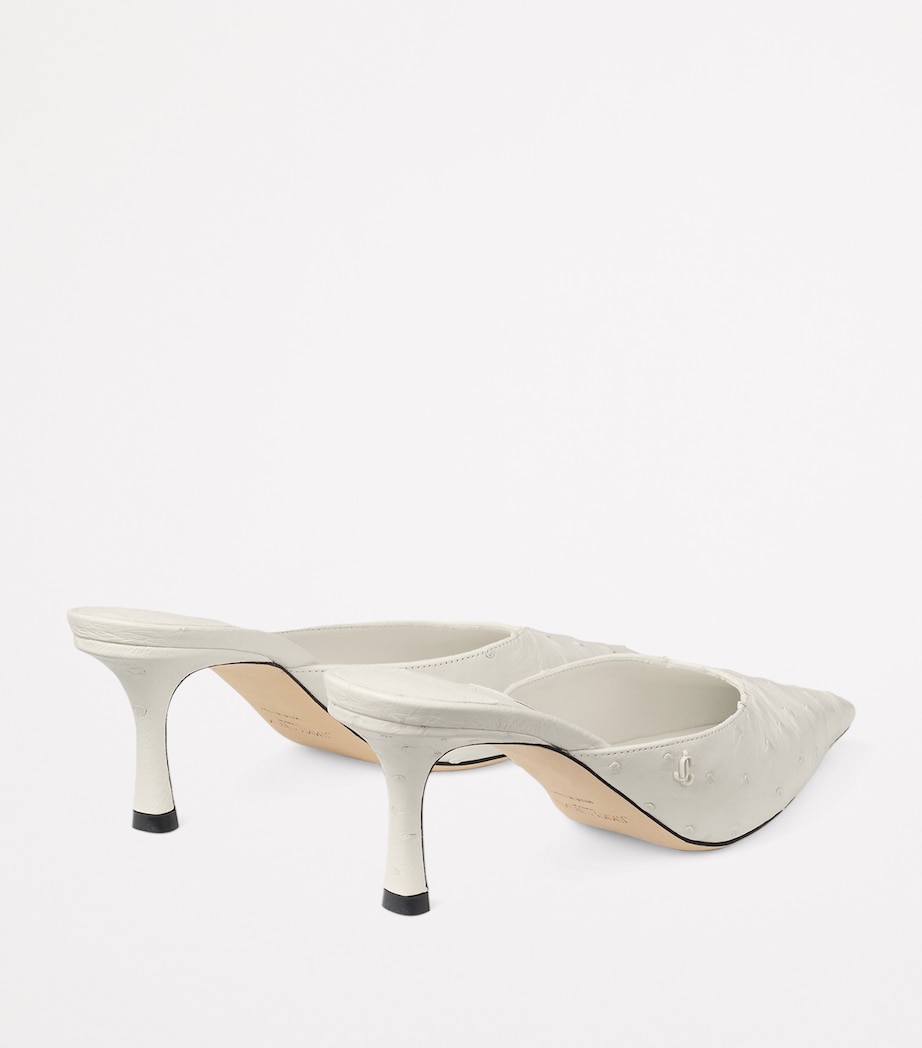 Ostrich Leather Vivi 65 Mules LATTE Image 5