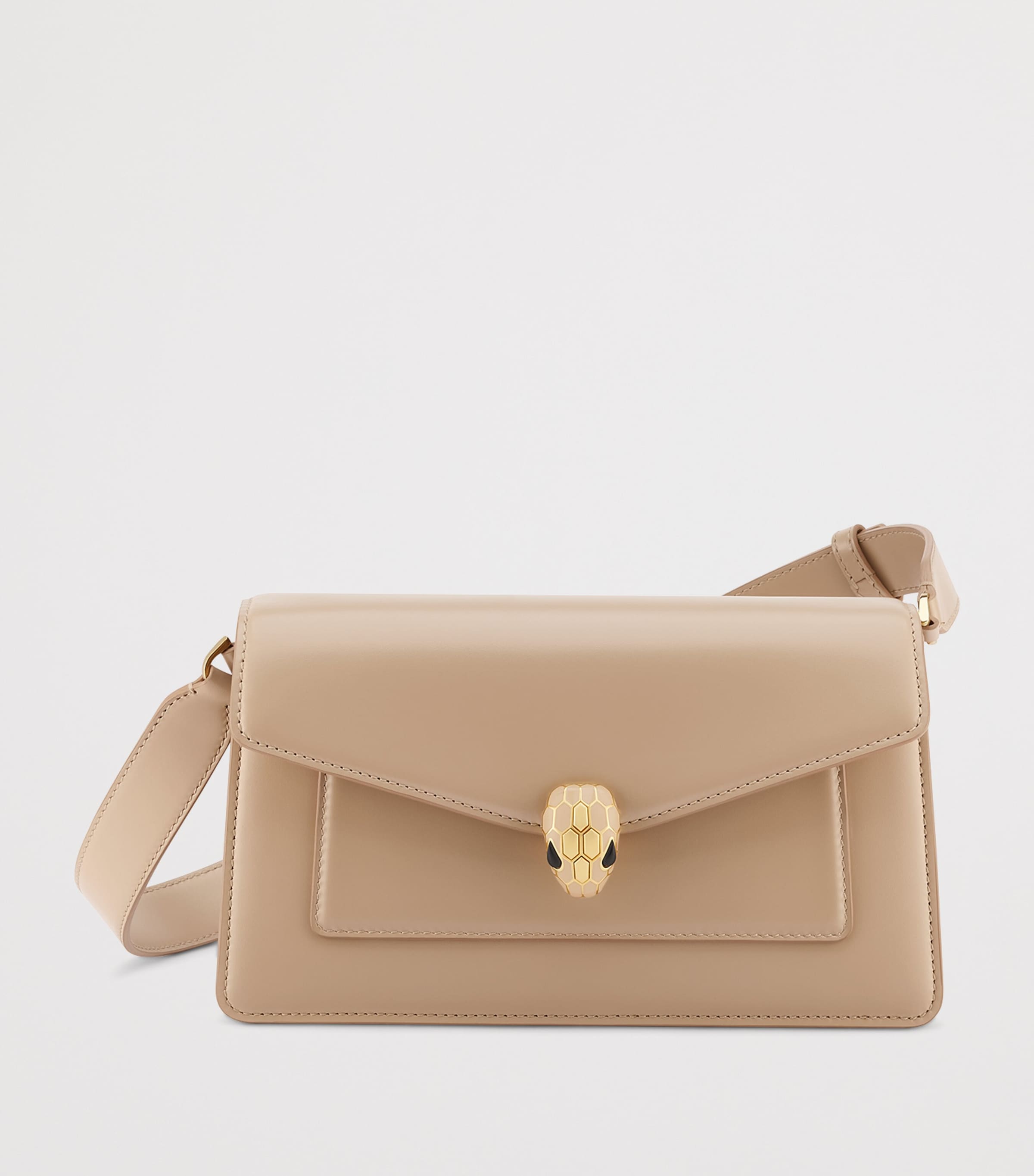 Leather Serpenti Forever Cross-Body Bag BEIGE Image 4