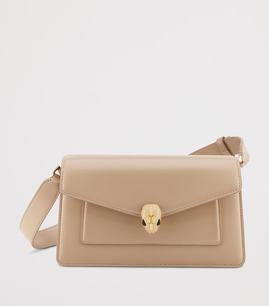 Leather Serpenti Forever Cross-Body Bag BEIGE Image 4