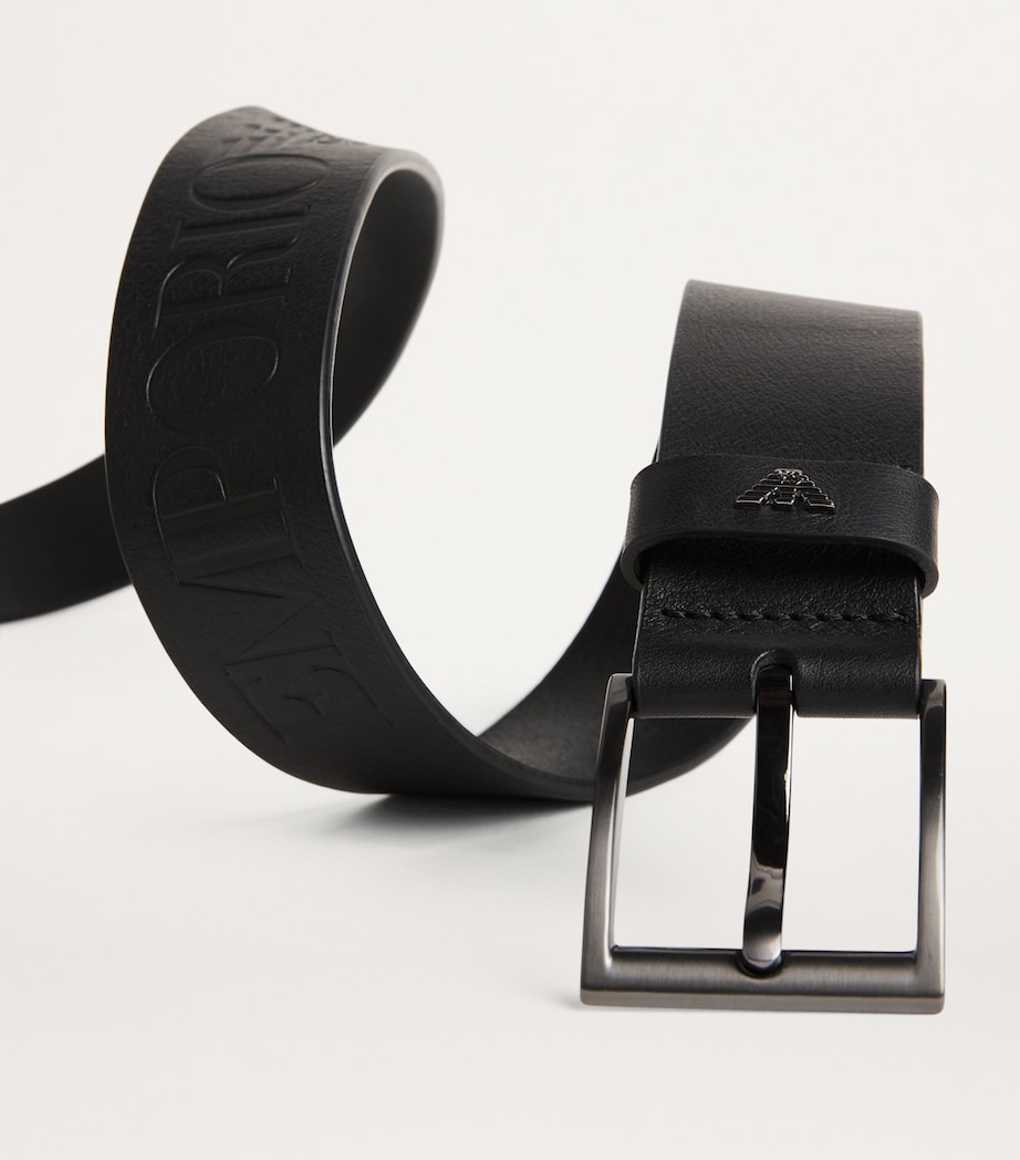 Leather Debossed-Logo Belt 80001 Image 6