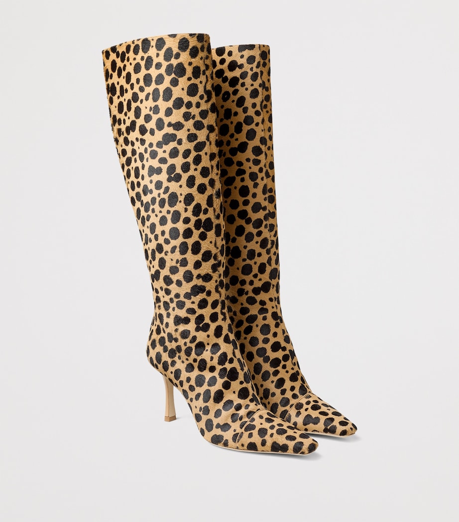 x Conner Ives Gloria 85 Pony Hair Cheetah Knee-High Boots NATURAL MIX Image 2