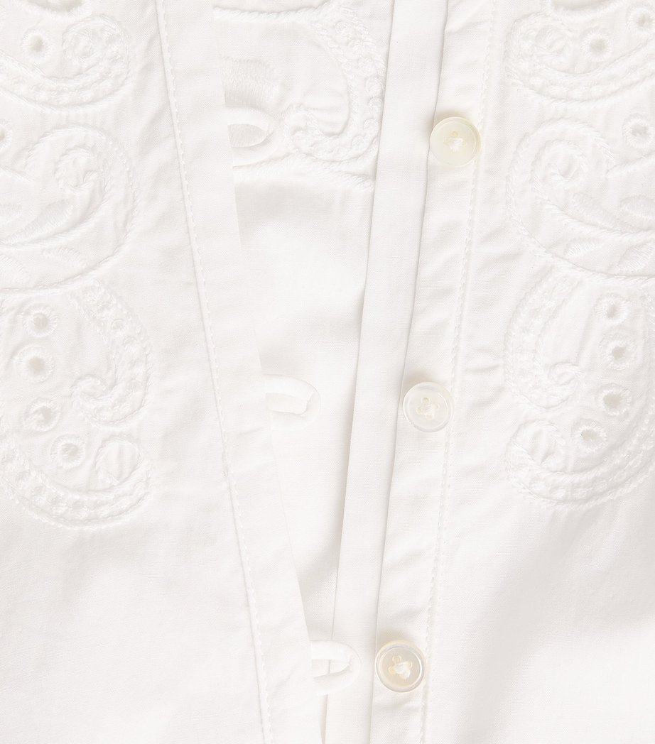 Veronica Beard Womens Cotton Suniva Blouse White Image 6