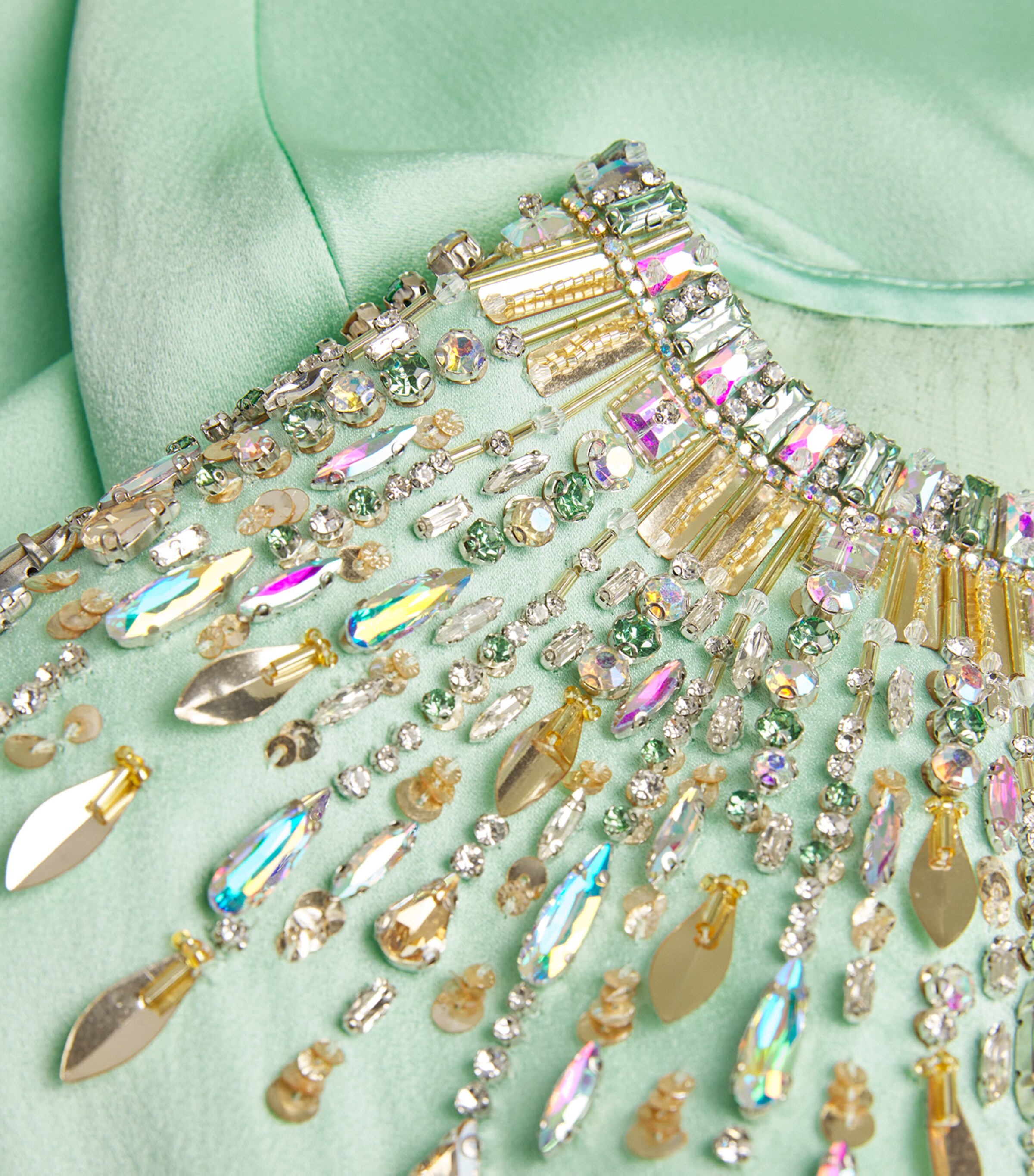 Jenny Packham Green Satin Embellished Palladium Gown | Harrods US