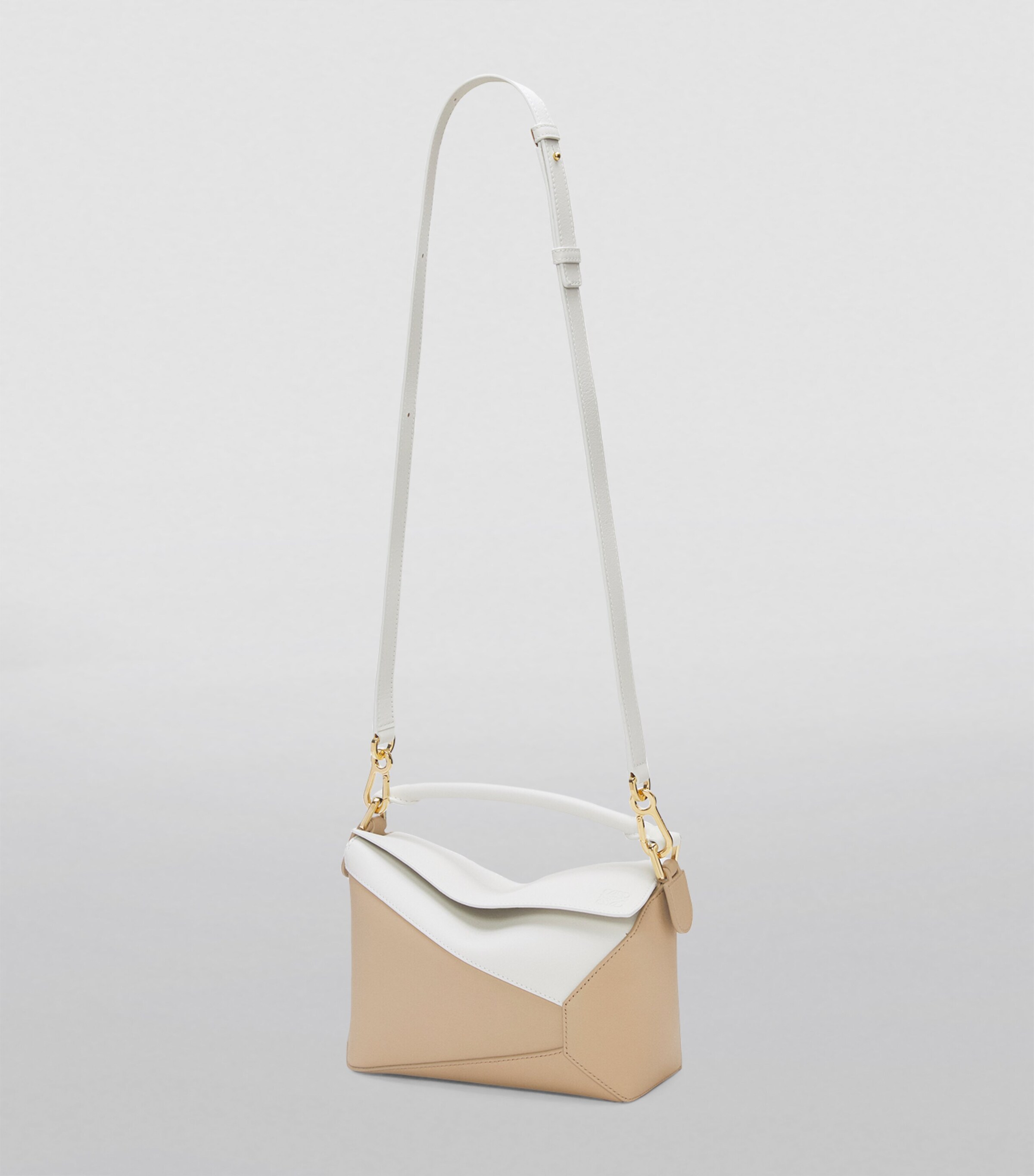 LOEWE Small Leather Puzzle Top-Handle Bag Soft White/paper Image 8